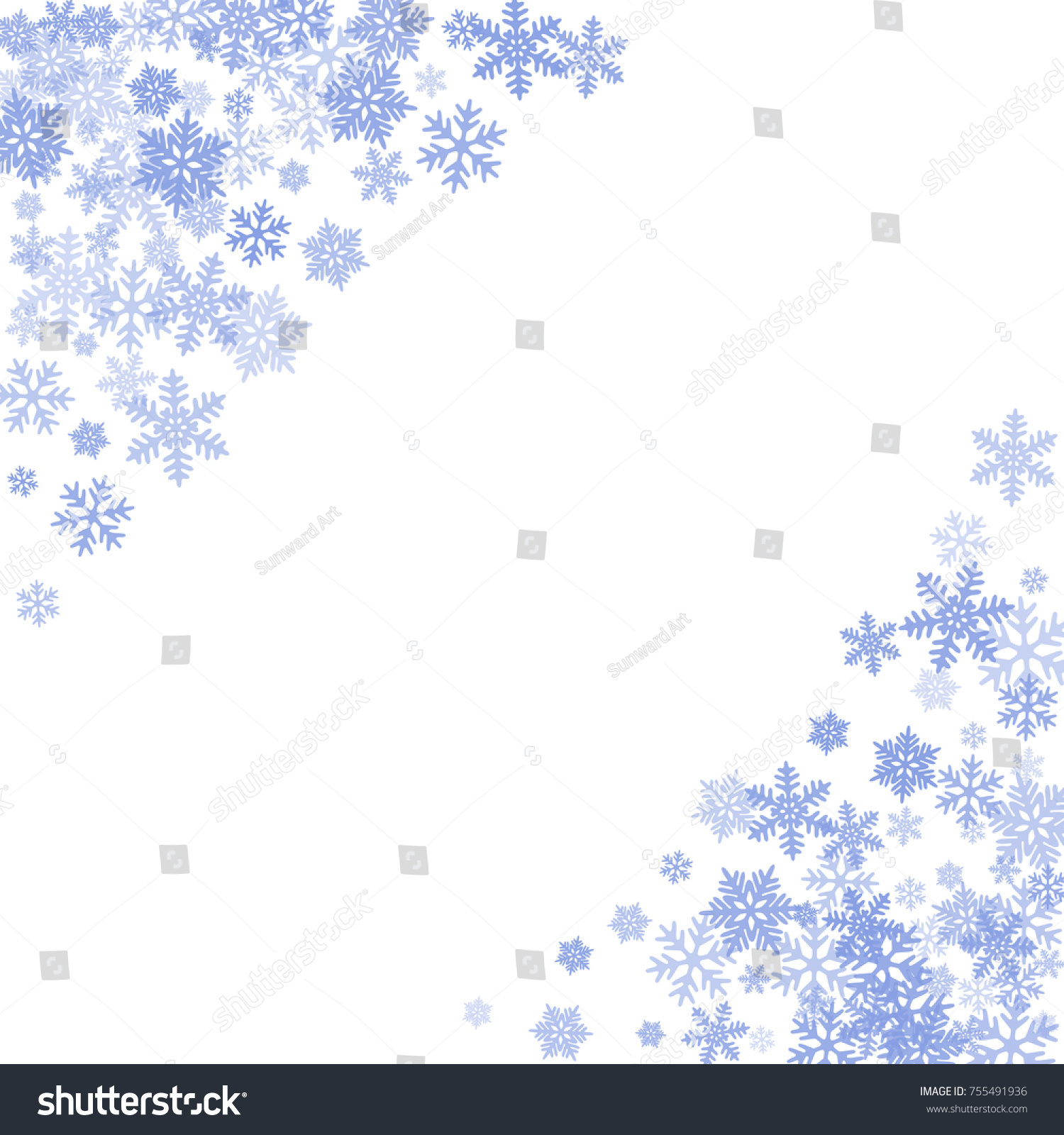 Winter Card Border Snow Flakes Falling Stock Vector (Royalty Free ...