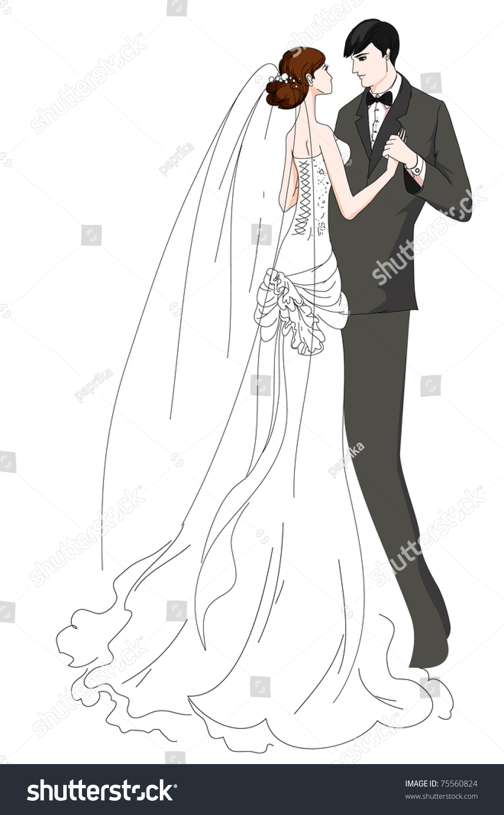 Жених и невеста эскиз