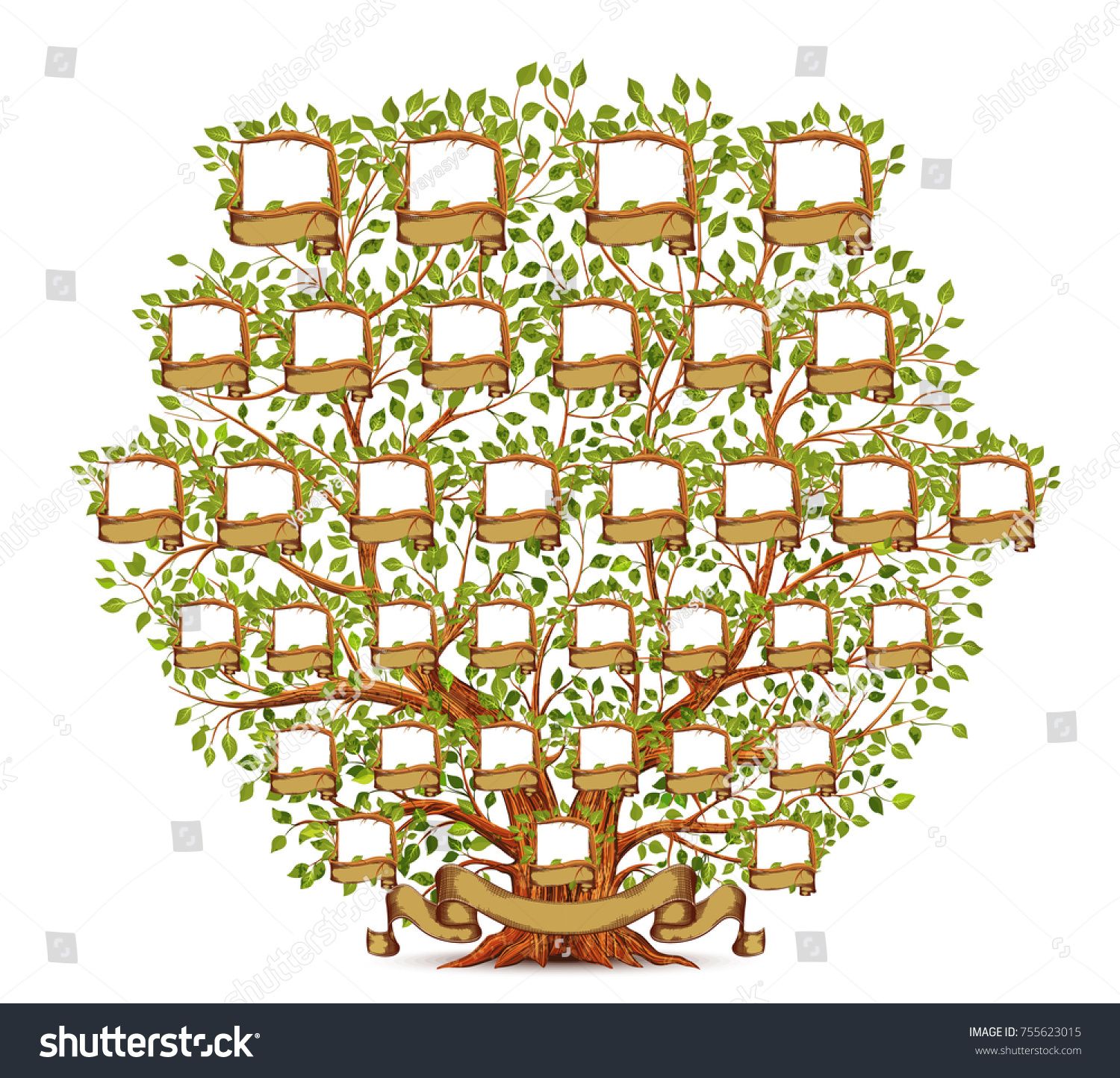 Family Tree Template Vintage Illustration Stock Illustration 755623015 ...