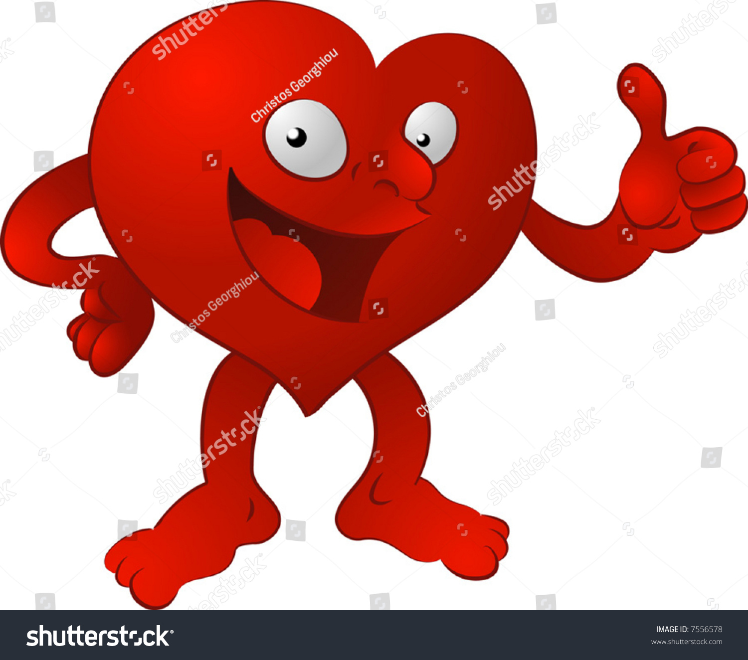 Человечек с красным сердцем