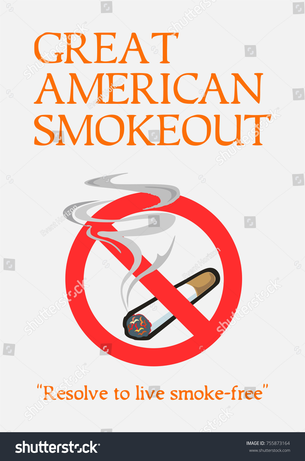 Great American Smokeout Poster Banner Template Stock Vector (Royalty