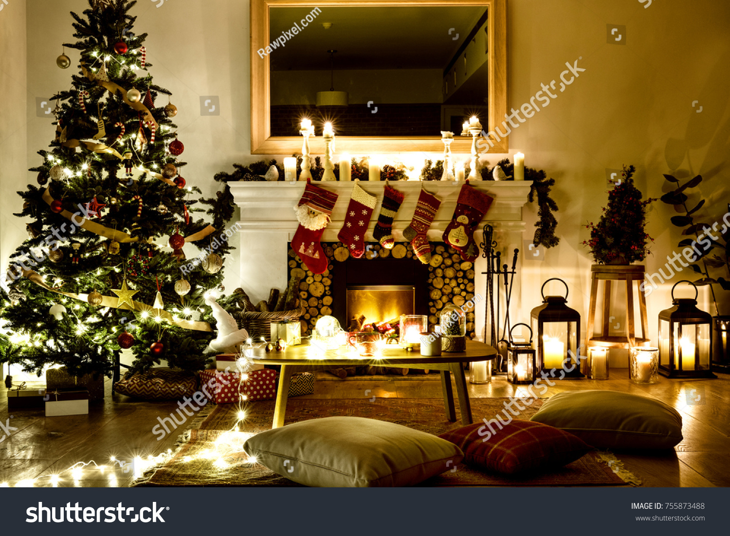 Decorated Christmas Tree House Stock Photo 755873488 | Shutterstock