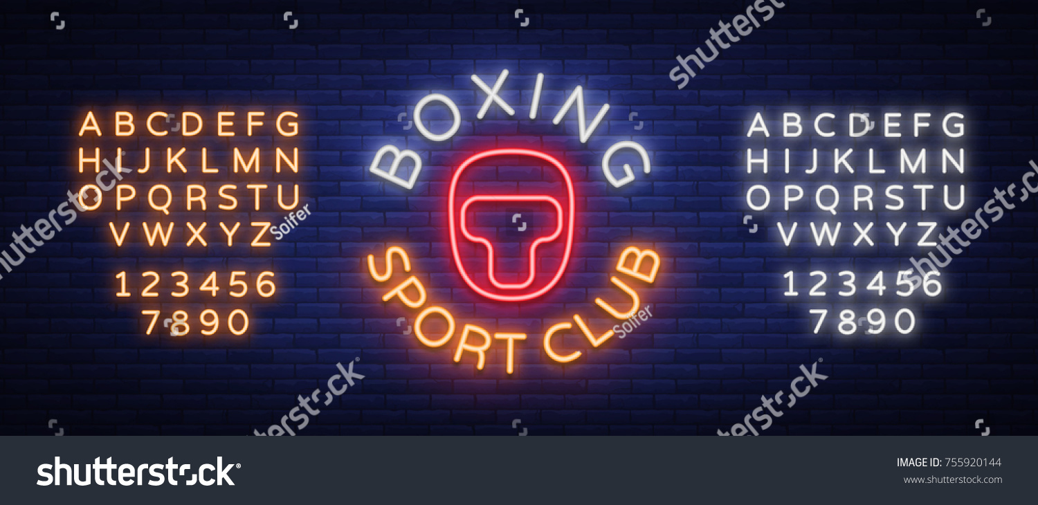 Boxing Sports Club Logo Sign Neon Stock Vector (Royalty Free) 755920144 ...