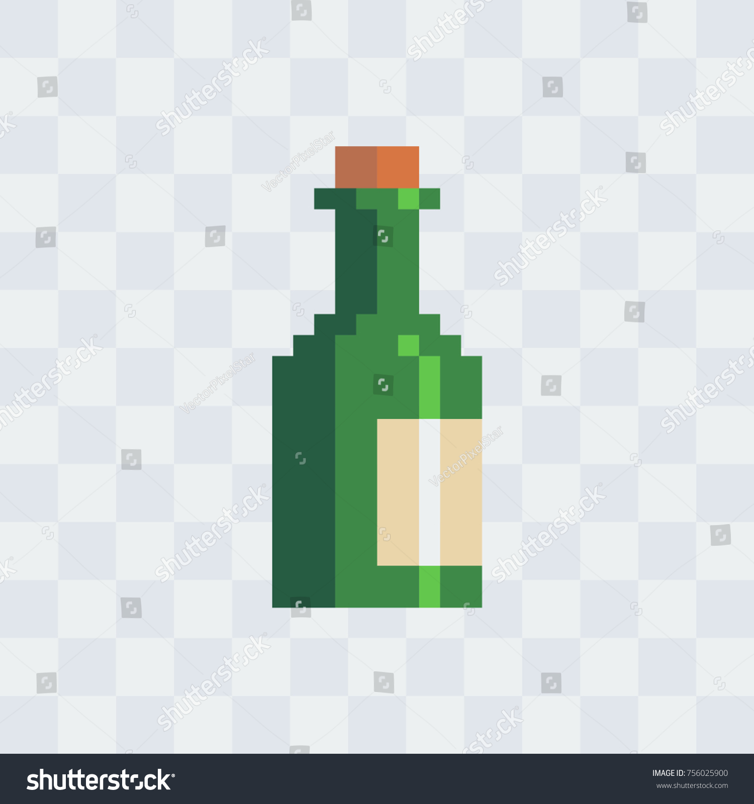 Bottle Wine Isolated Vector Illustration Pixel Stock Vector (Royalty ...