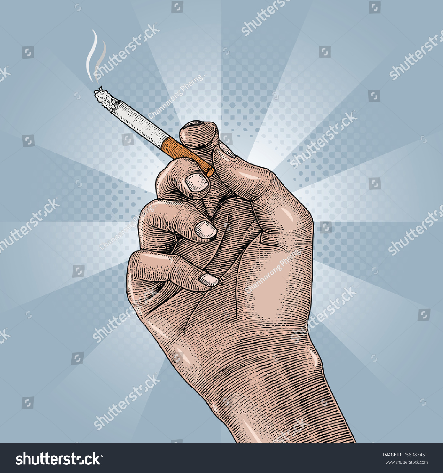 Рука с сигарой рисунок