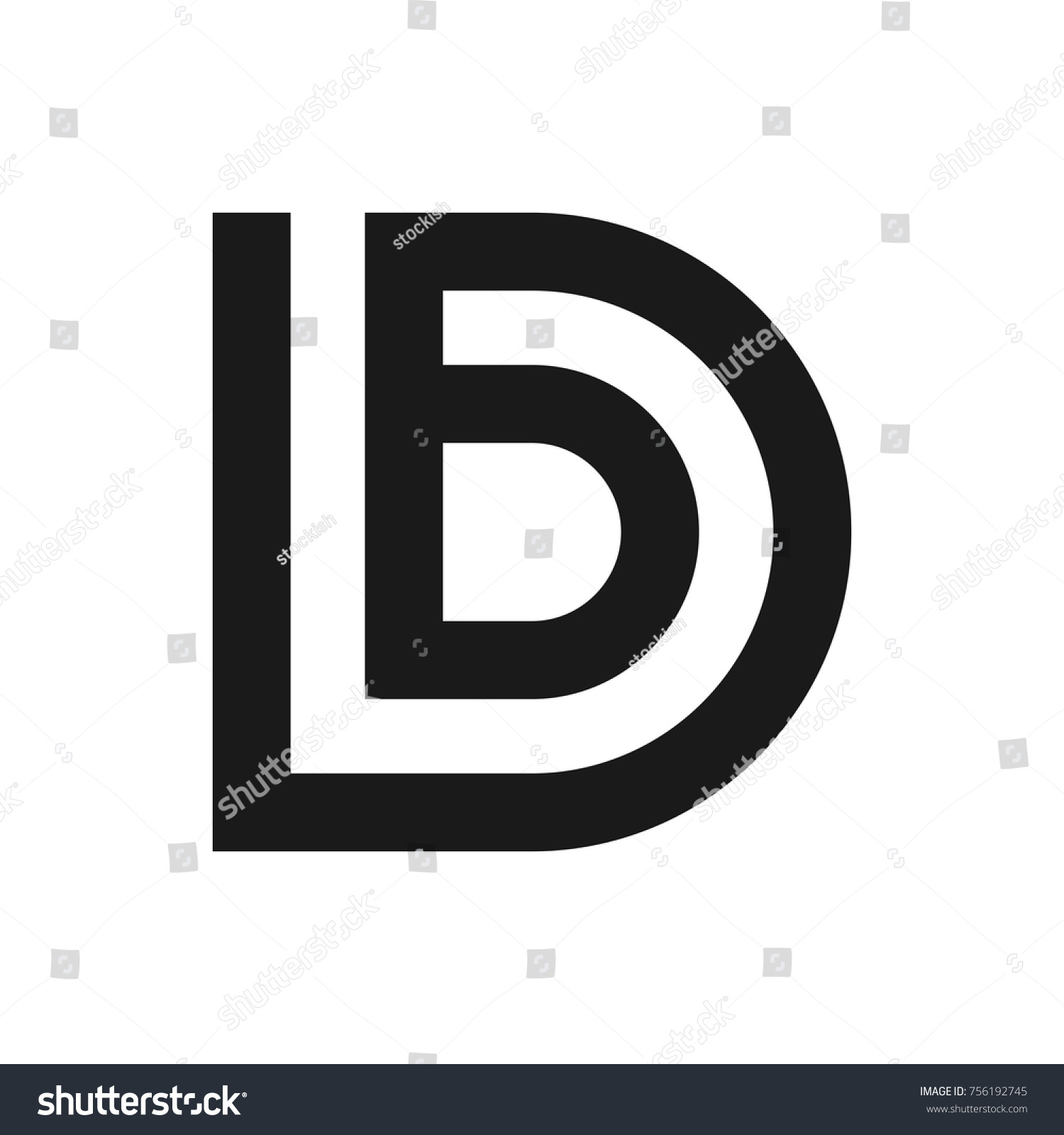 Letter B D Vector Logo Stock Vector (Royalty Free) 756192745 | Shutterstock