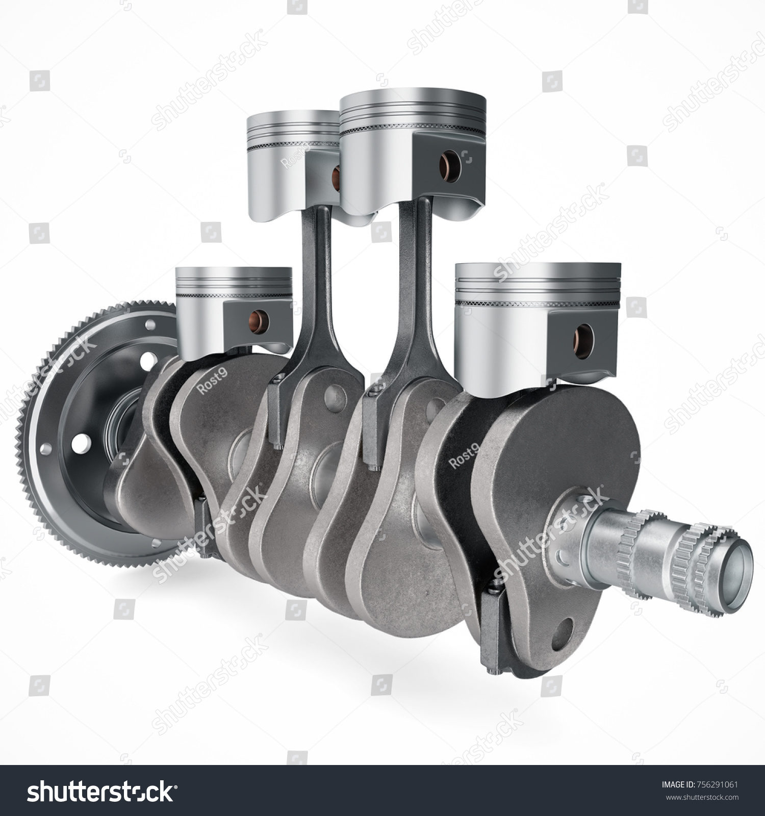 3d Rendering V4 Engine Pistons Cog Stock Illustration 756291061 ...