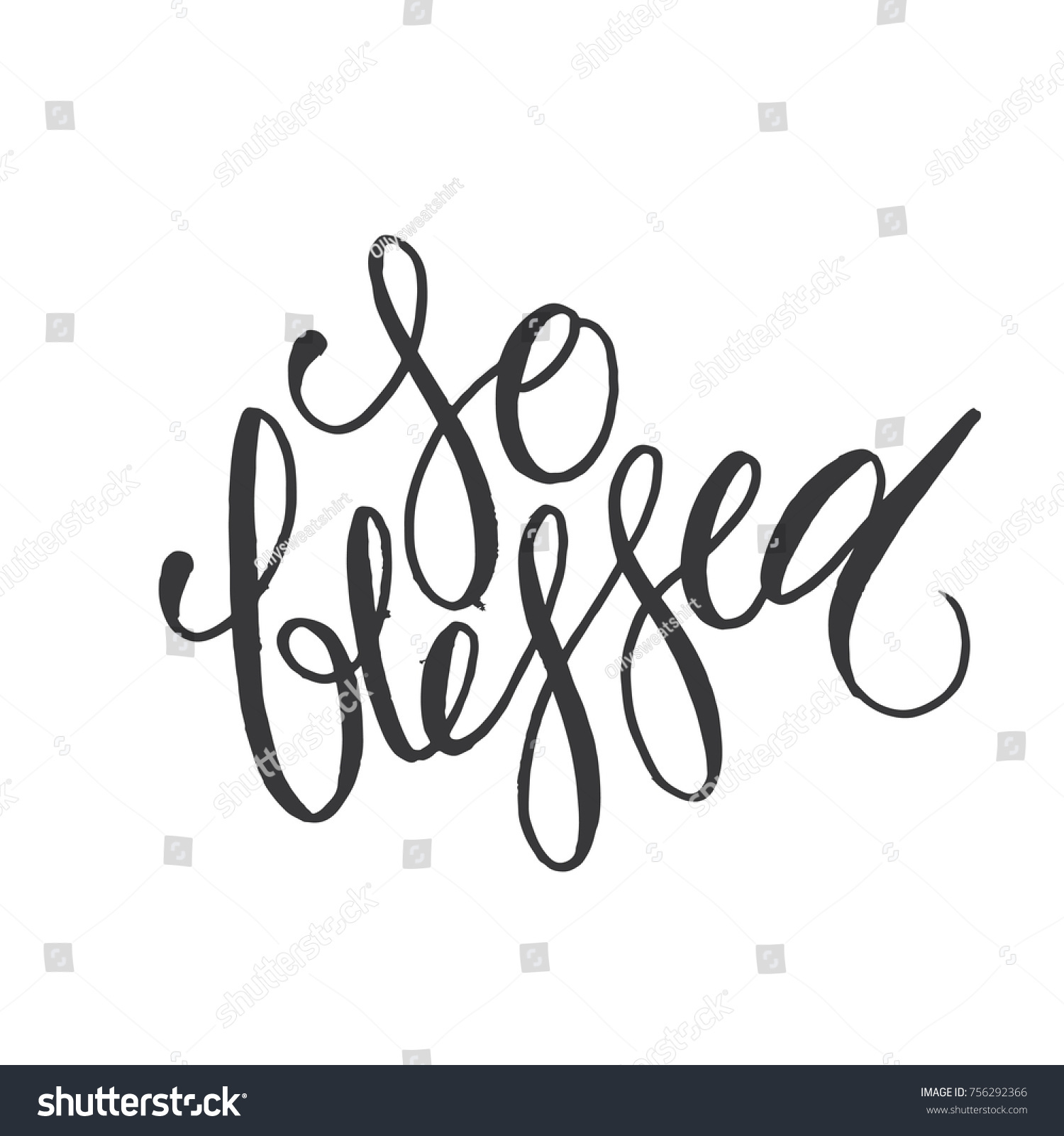Blessed Modern Hand Lettering Vector Black Stock Vector Royalty Free Blessed Modern Hand Lettering Vector Black Stock Vector Royalty Free
