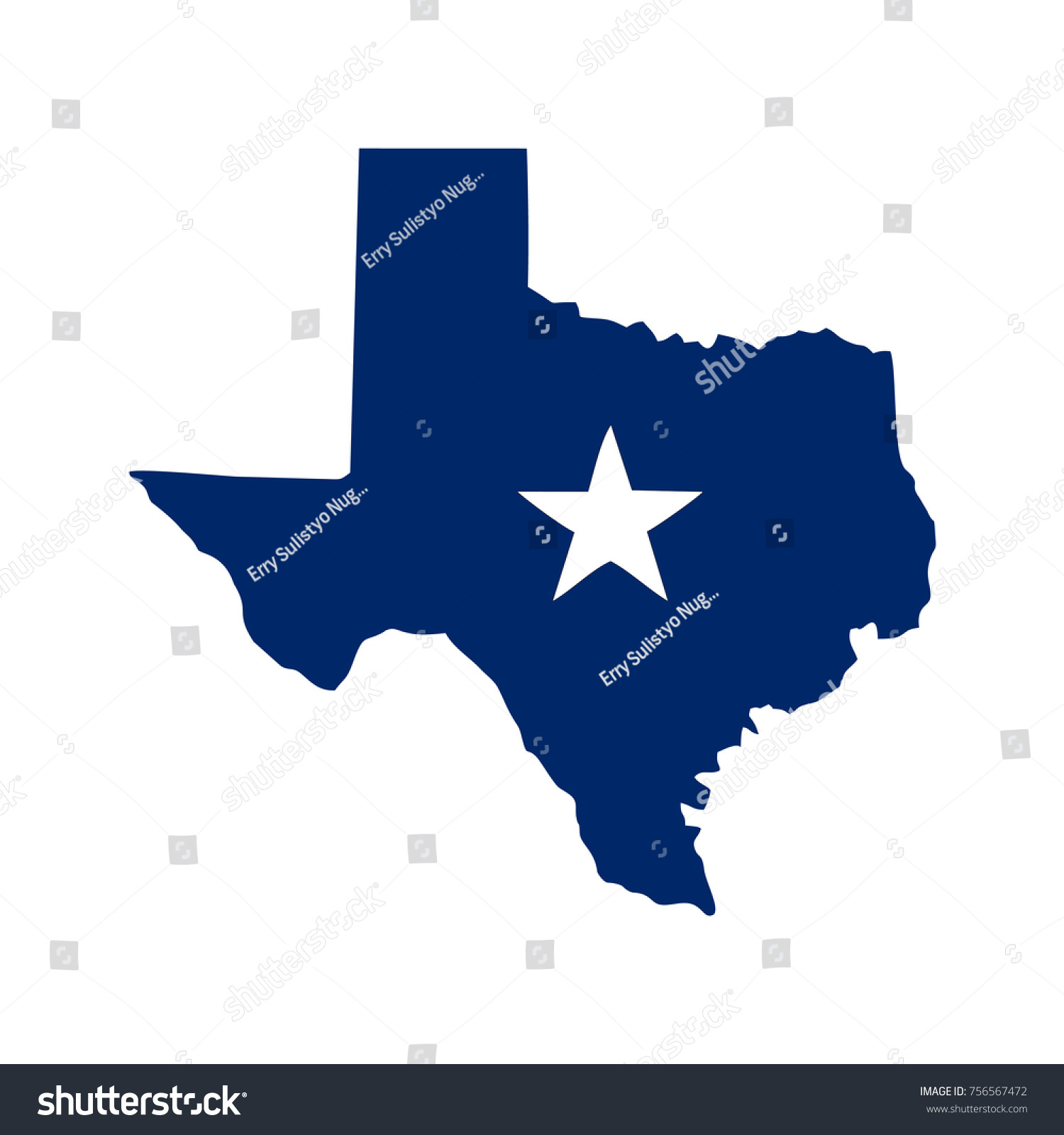 Texas Map Star Stock Vector (Royalty Free) 756567472 | Shutterstock