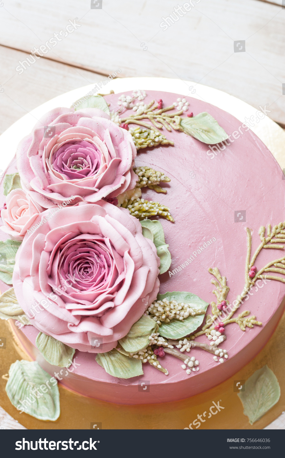 Happy Birthday Flowers With Cake Buttercream Flower Cake Happy Birthday Cake Stock Photo 756646036 |  Shutterstock