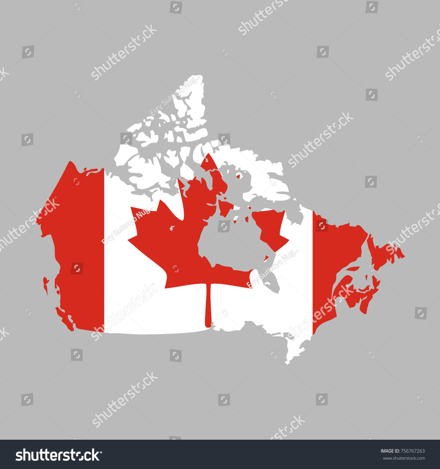 Canada Vector Map Flag Stock Vector (Royalty Free) 756767263 | Shutterstock