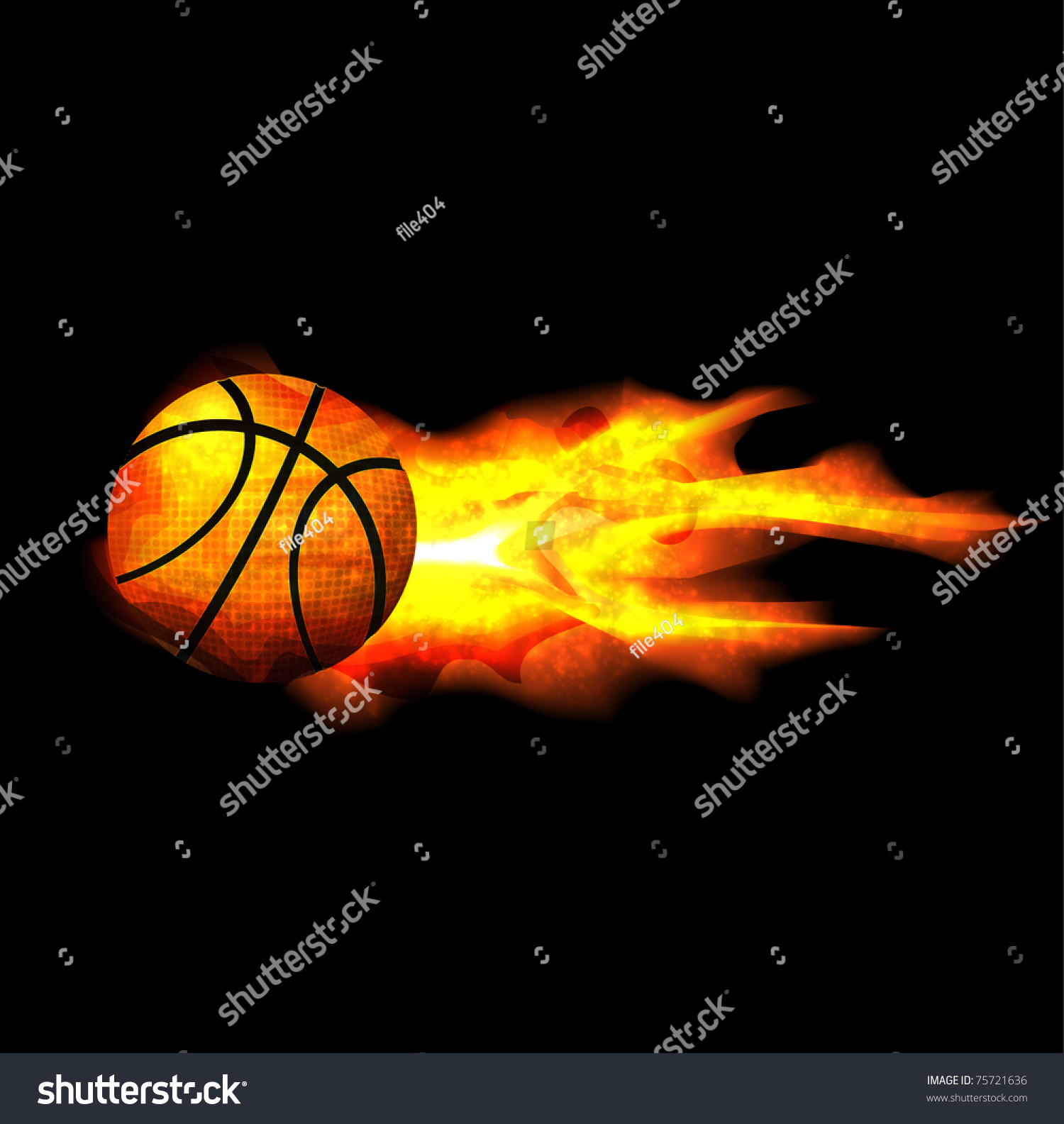 Flaming Basketball Stock Vector (Royalty Free) 75721636 | Shutterstock