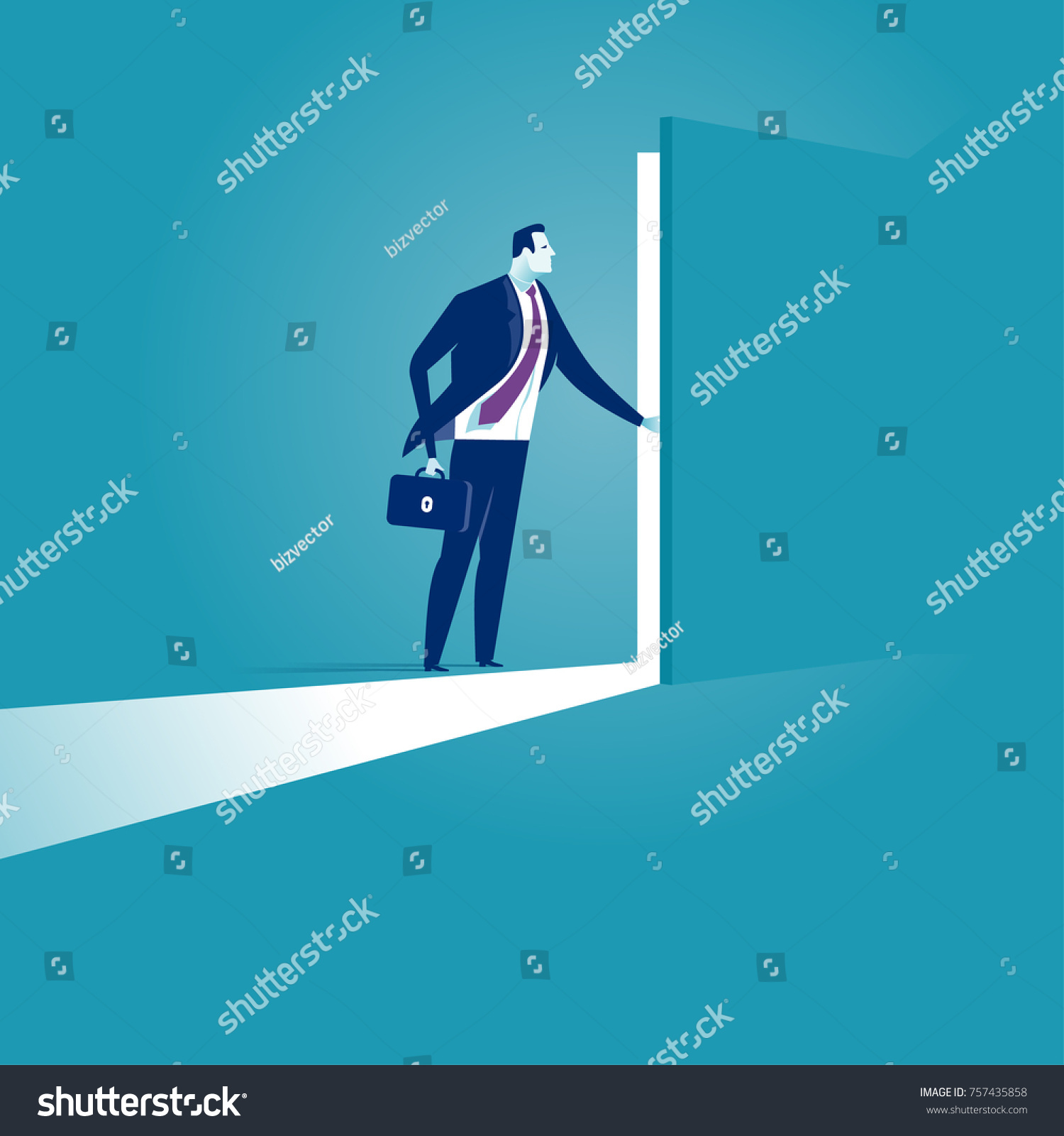 Opening Secret Door Business Illustration Stock Vector (Royalty Free ...