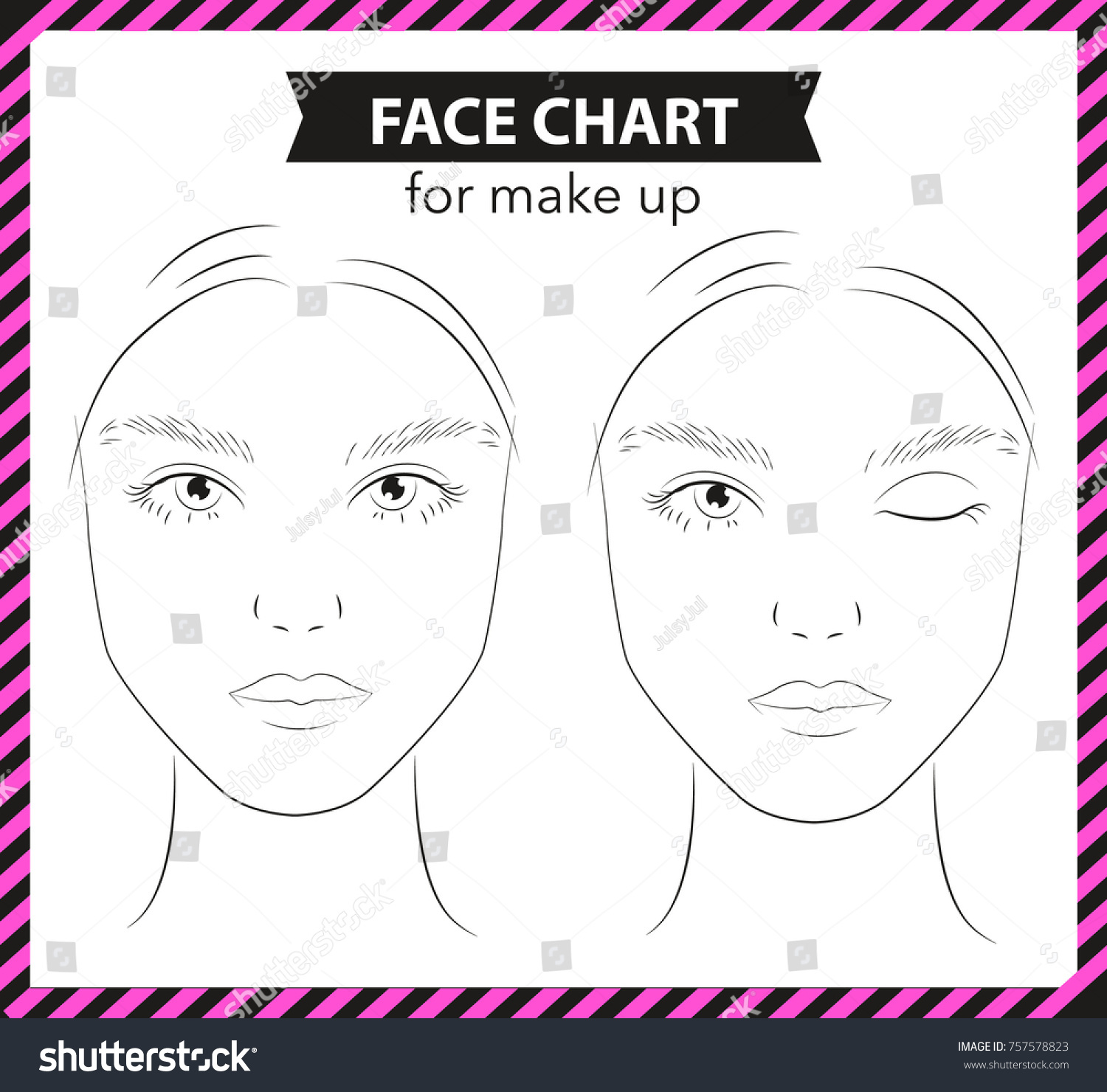 Face Chart Make Facial Proportionsbeauty Make Stock Vector (Royalty ...