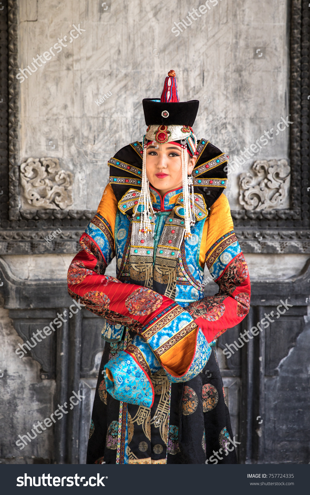 Young Mongolian Woman Traditional 13th Century Stock Photo 757724335 ...