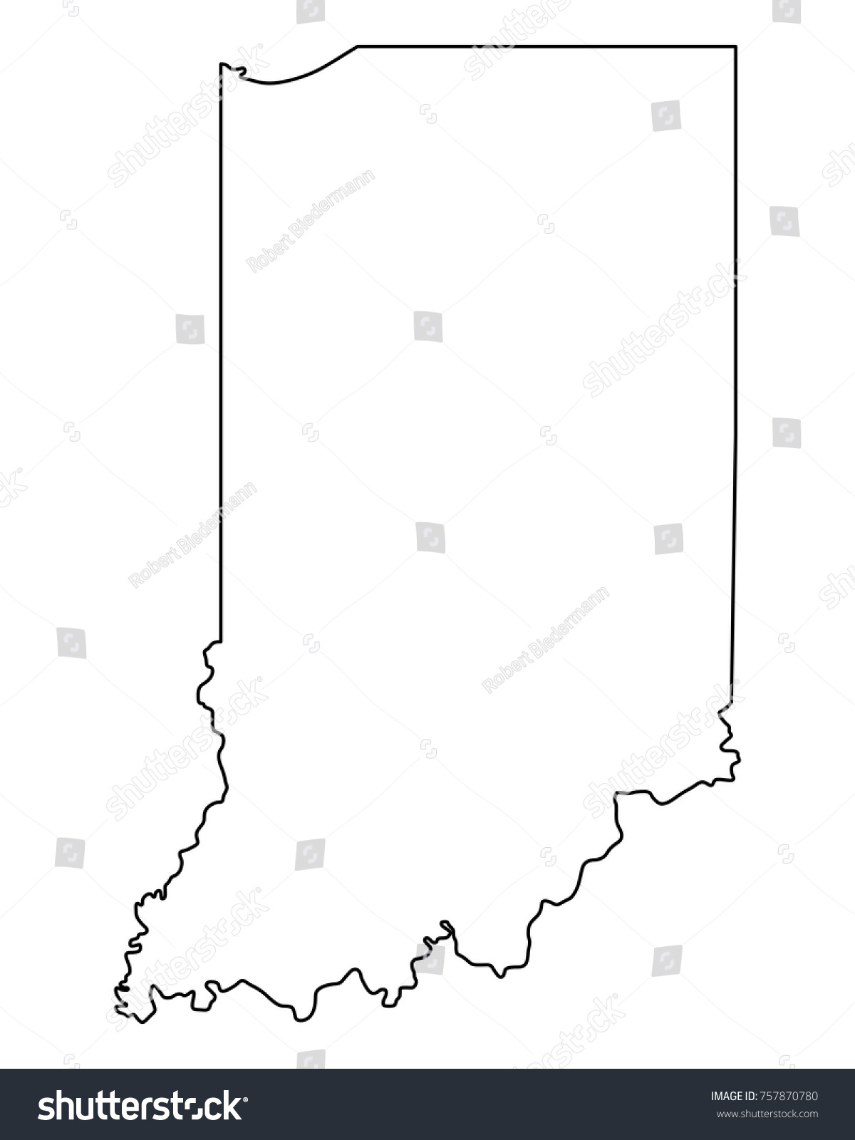 Map Indiana Stock Vector (Royalty Free) 757870780 | Shutterstock