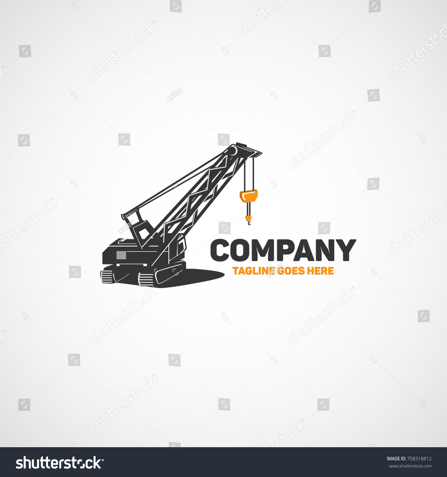 Vector Heavy Equipment Construction Crawler Crane Stock Vector (Royalty ...