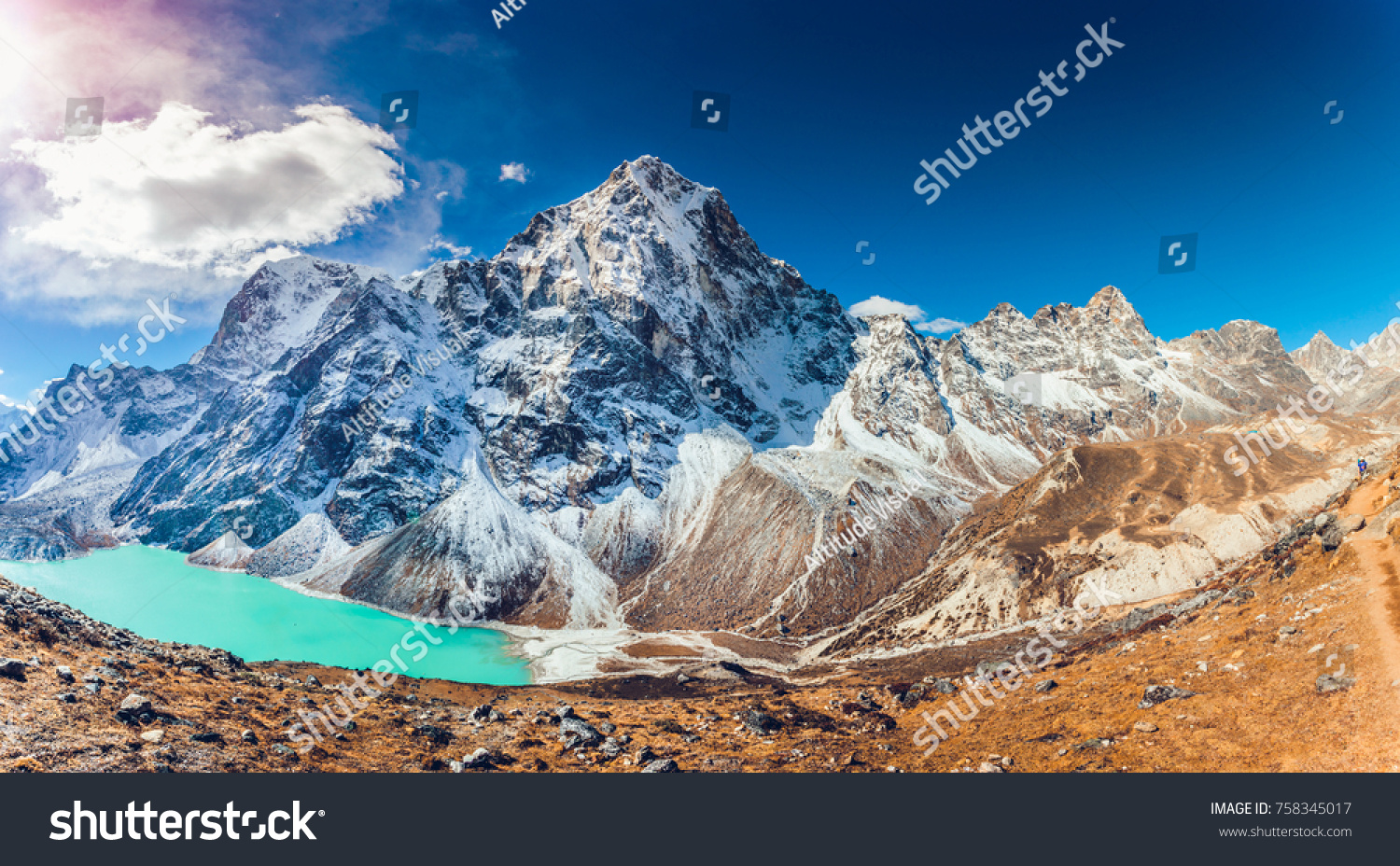 Valley Himalayan Mountains Mountain Lake On Stock Photo 758345017 ...