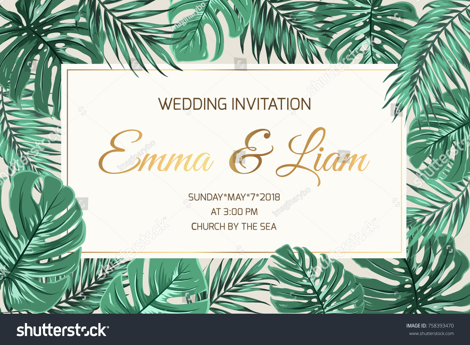 Wedding Marriage Event Invitation Card Template Stock Vector (Royalty ...