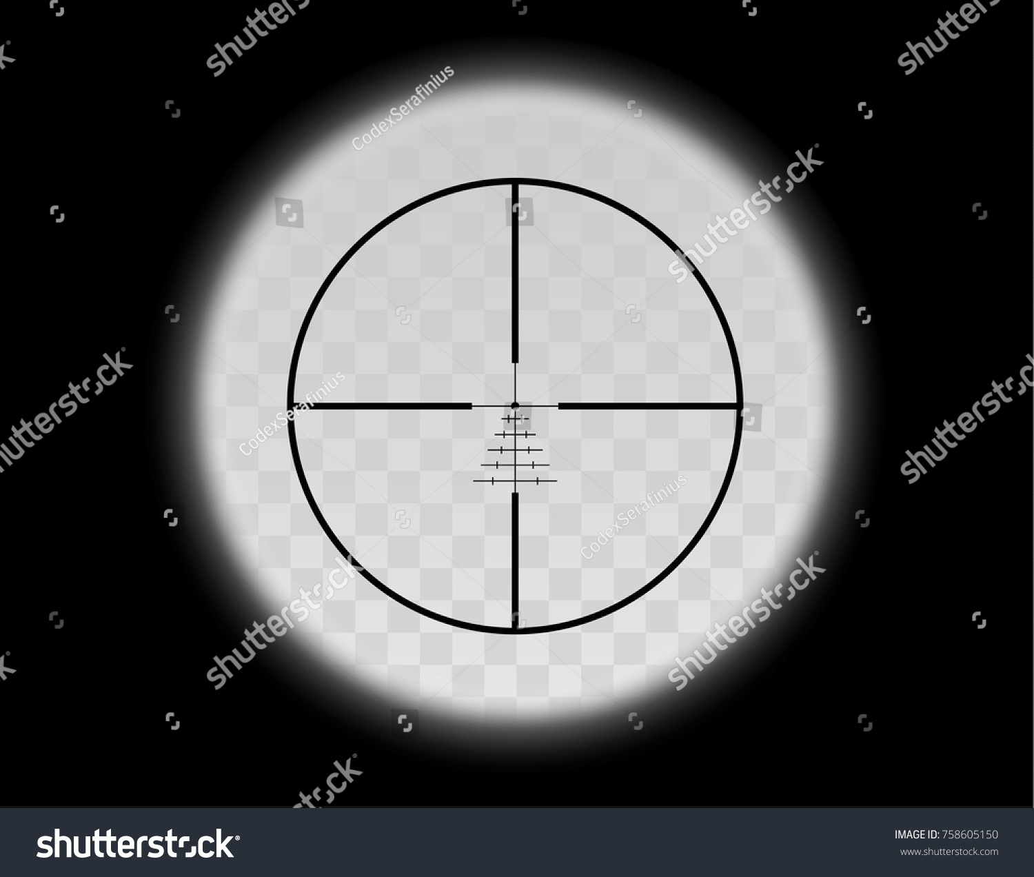 View Through Optical Sight Scale Military Stock Vector (royalty Free 