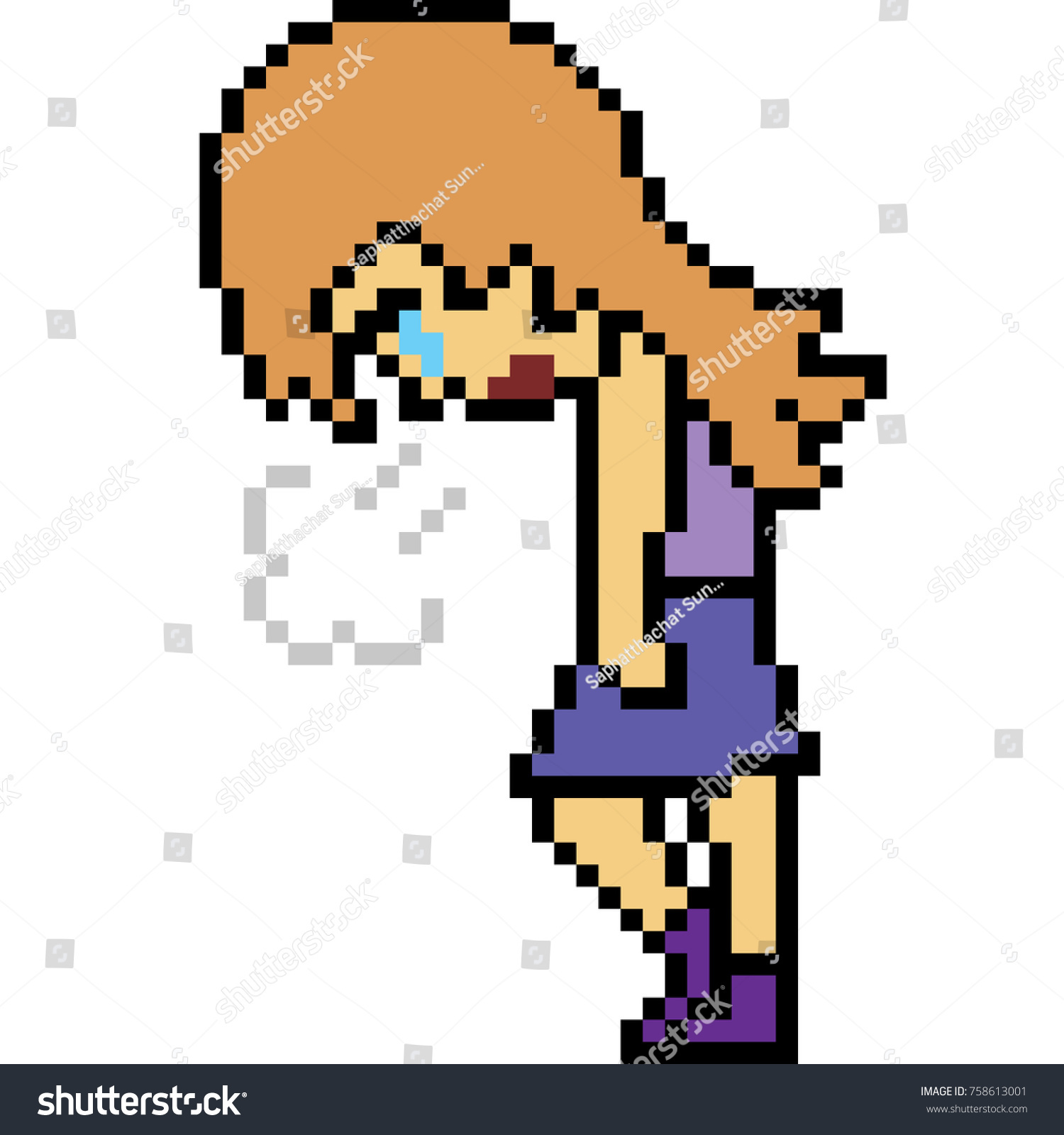 Vector Pixel Art Woman Sigh Isolated Vector De Stock Libre De Regalías 758613001 Shutterstock 9680