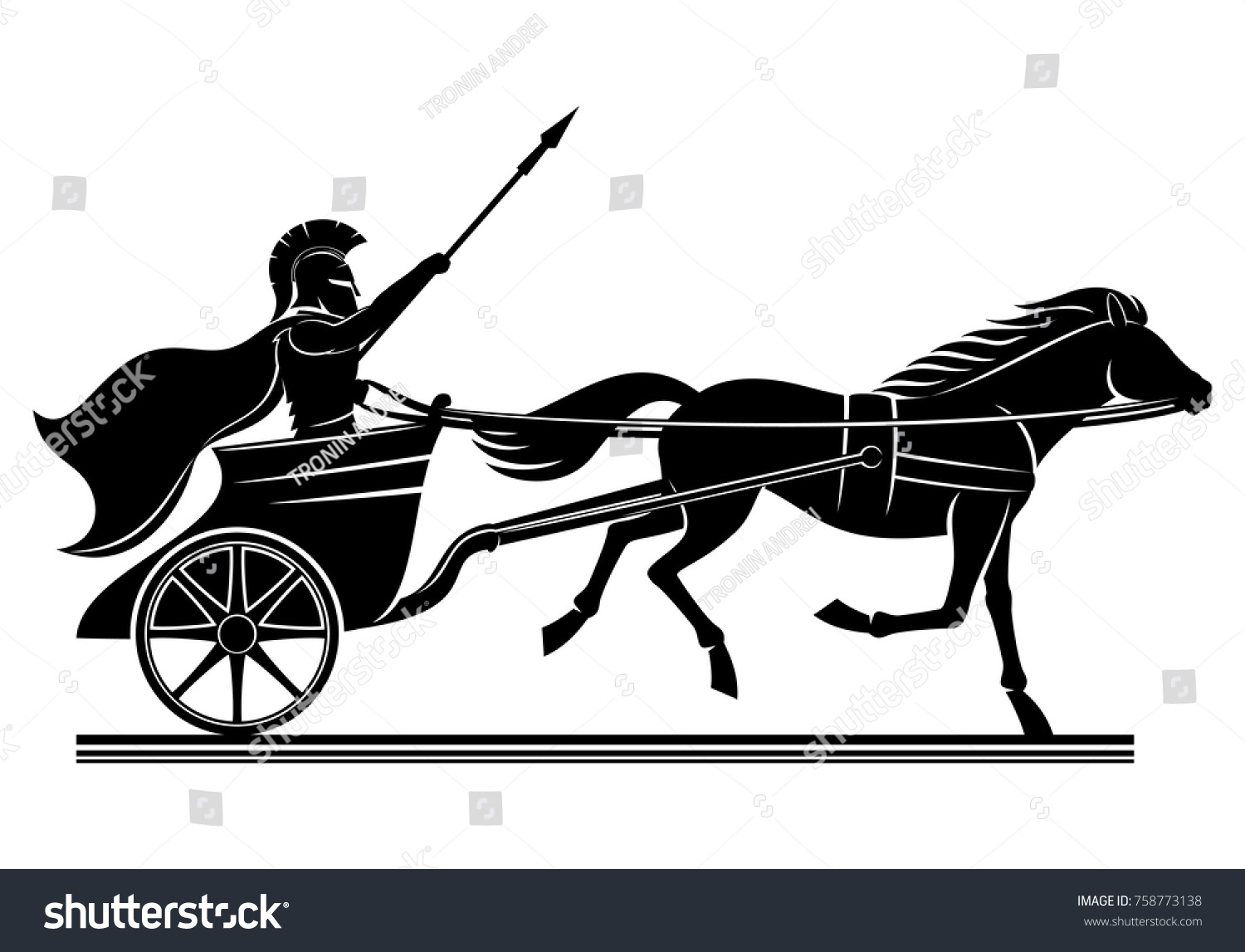 Силуэт римской колесницы