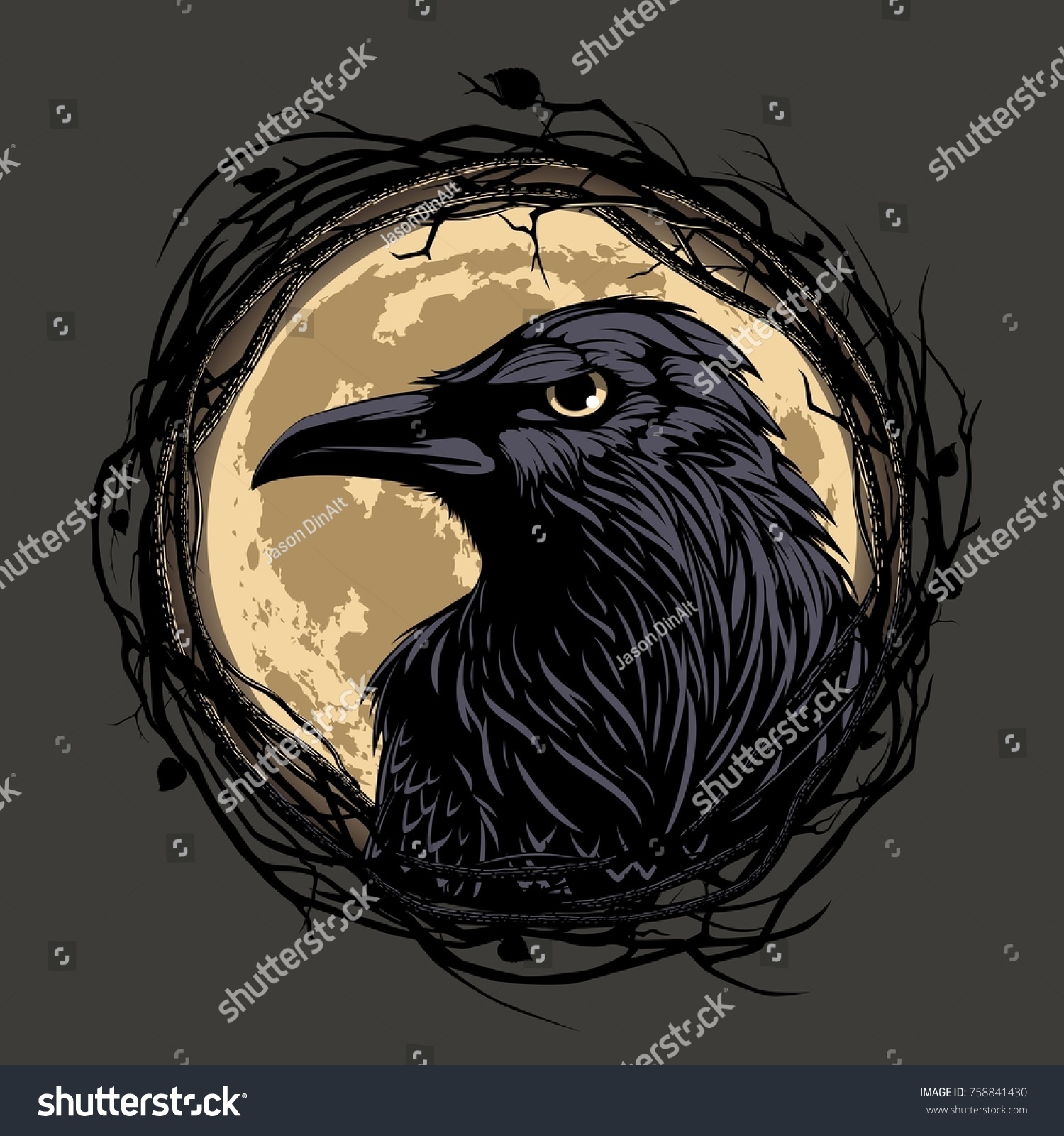 Красивый символ ворона