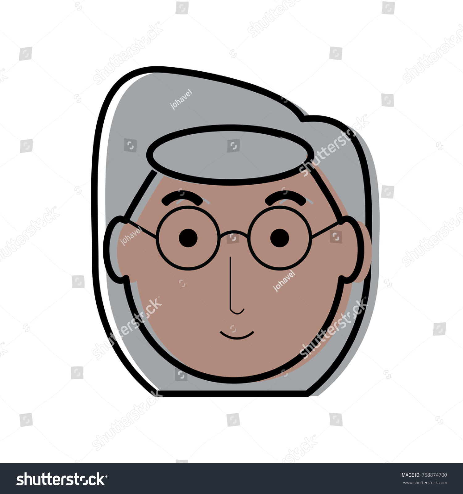 Cartoon Elderly Woman Face Icon Over Stock Vector Royalty Free 758874700 Shutterstock 7439