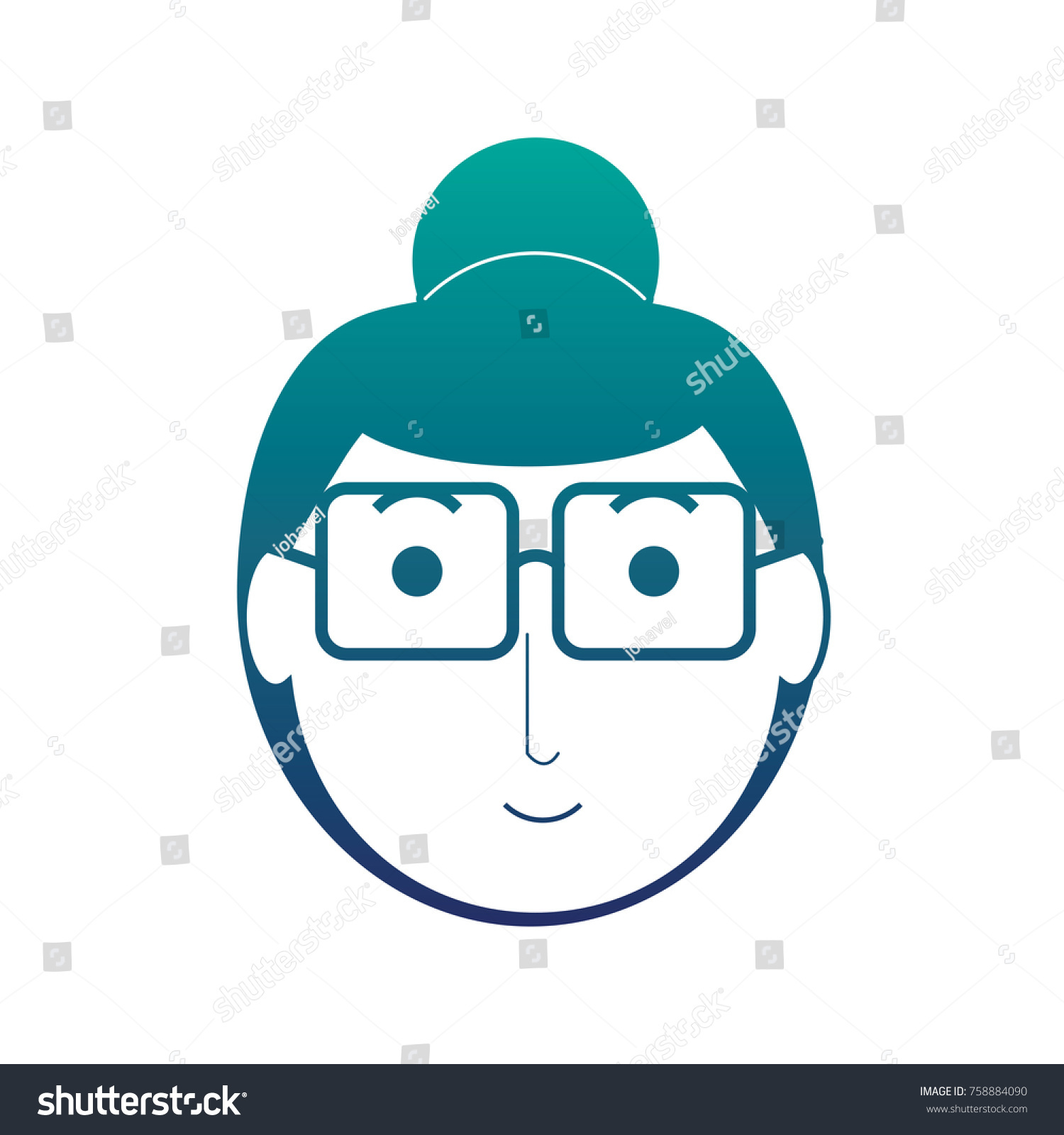 Cartoon Elderly Woman Face Icon Over Stock Vector Royalty Free 758884090 Shutterstock 1136