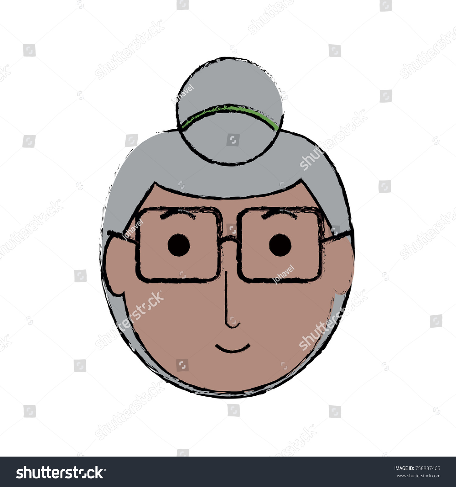 Cartoon Elderly Woman Face Icon Over Stock Vector Royalty Free 758887465 Shutterstock 8007