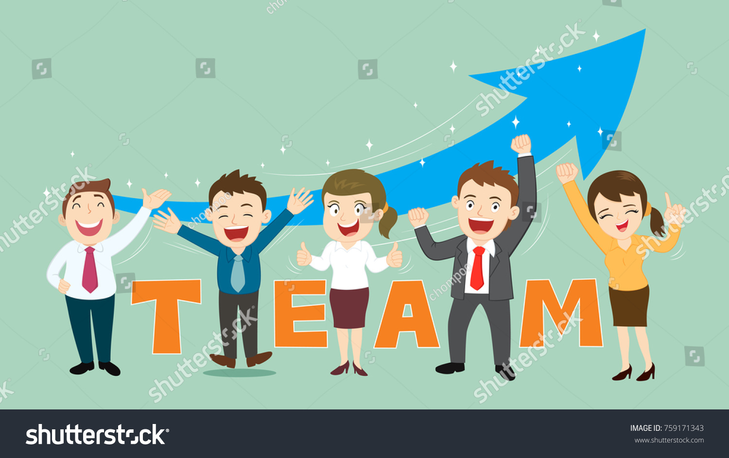 Business Team Success Illustration Vector Cartoon Stock Vector (Royalty ...