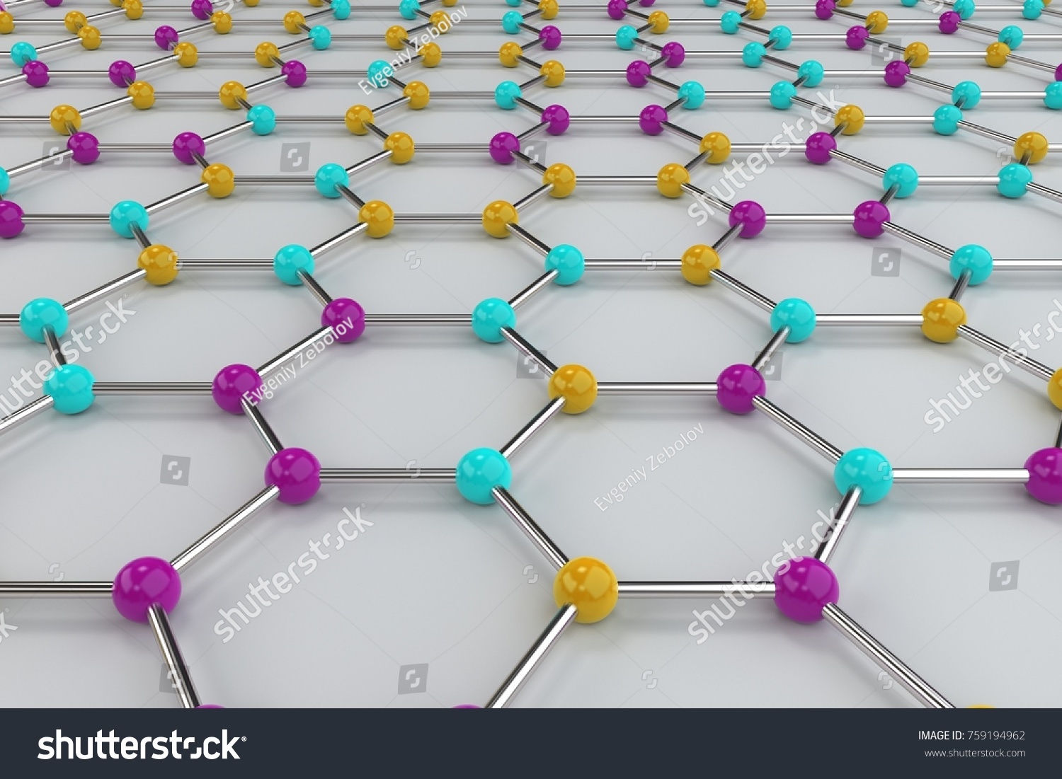 Graphene Atomic Structure On White Background Stock Illustration ...