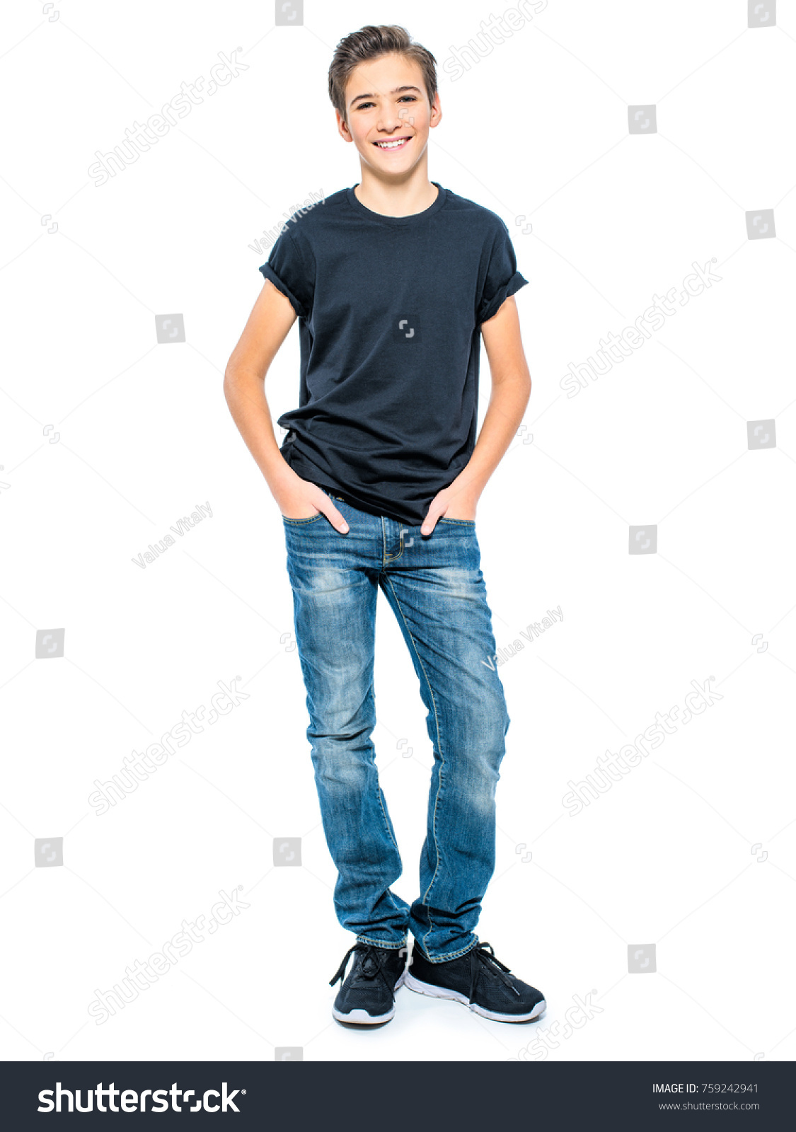 Photo Handsome Teenage Young Guy Looking Stock Photo 759242941 ...