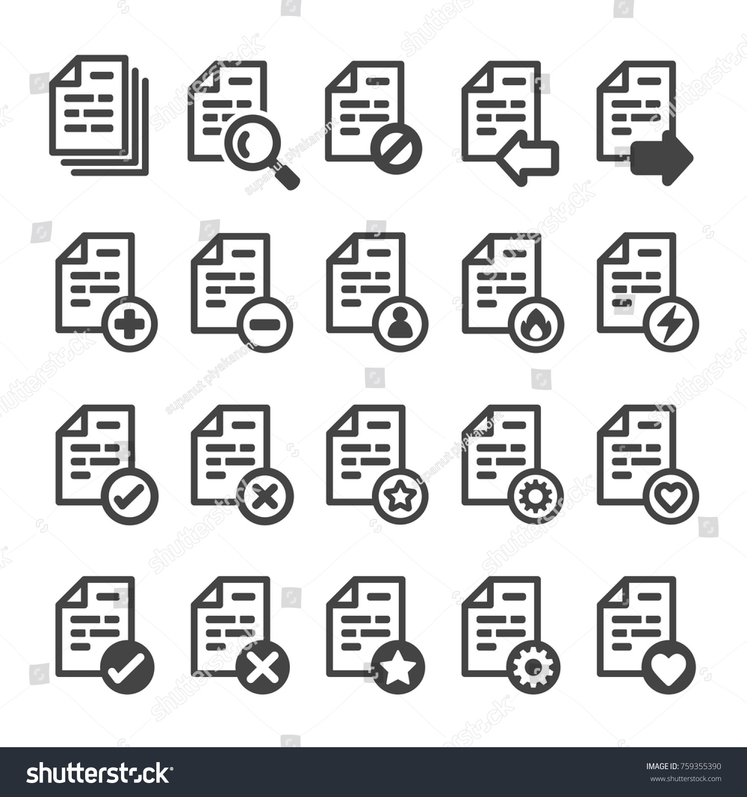 Document Management Iconeditable Stroke Stock Vector (Royalty Free ...