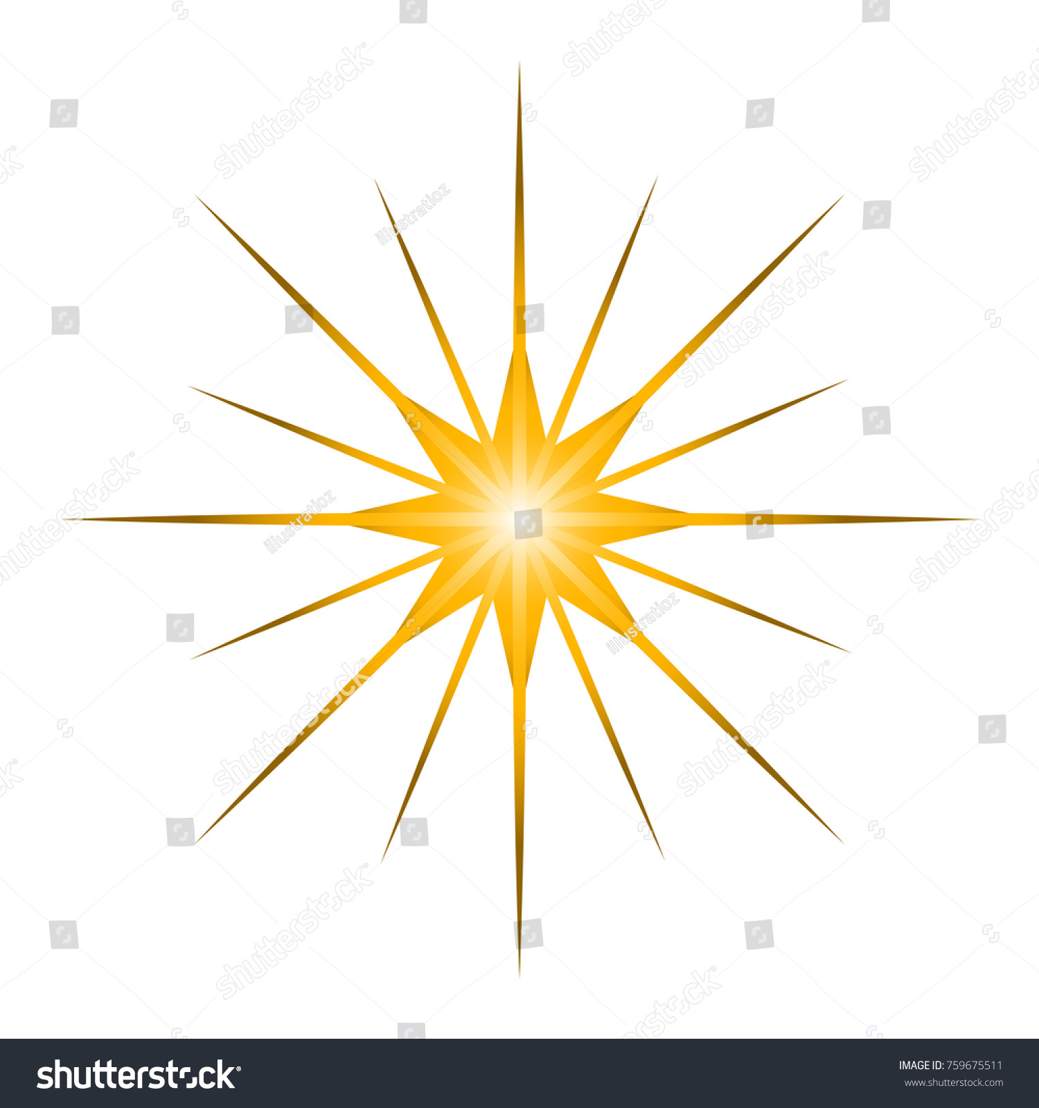 Star Shape Isolated On White Background Stock Vector (Royalty Free ...