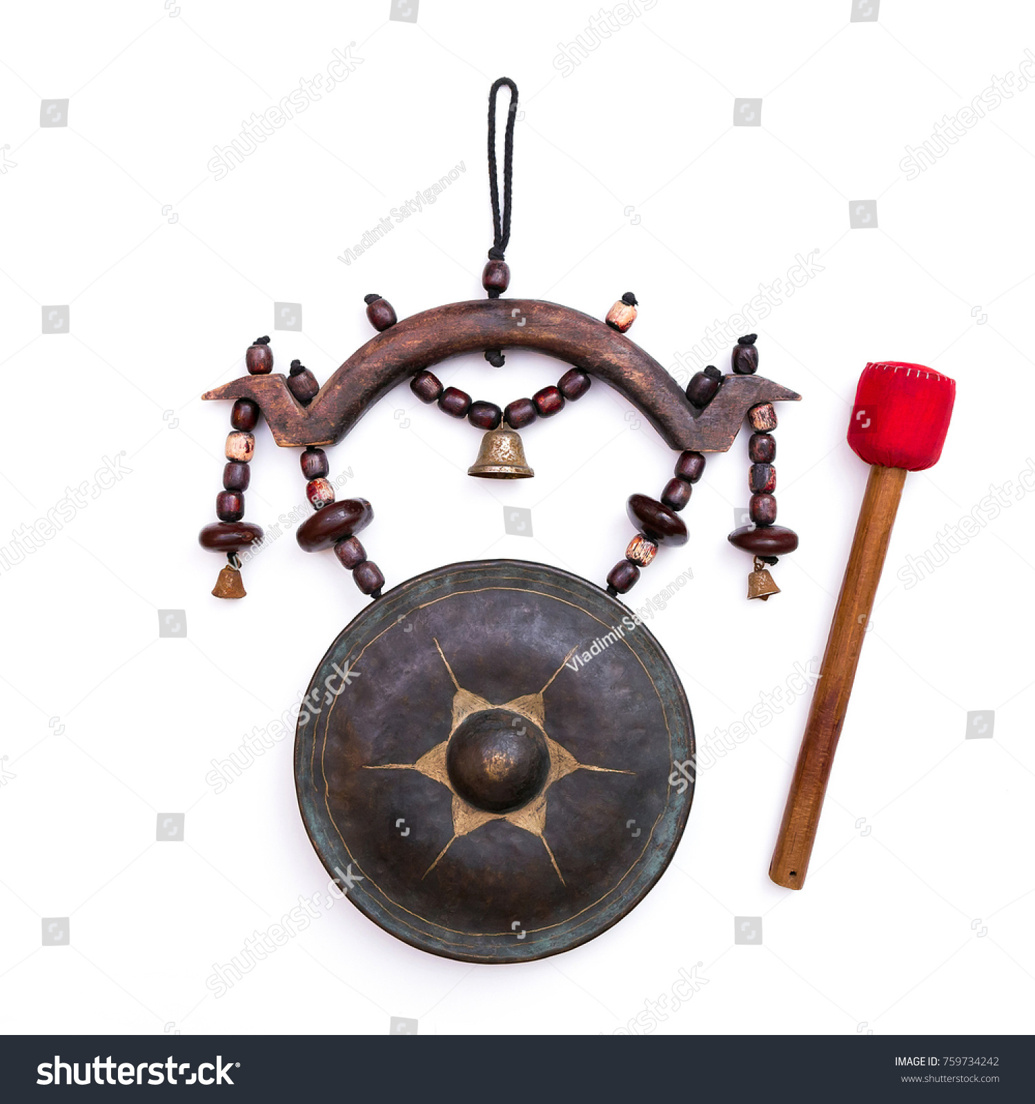 Closeup Old Asian Gong Wooden Mallet Stock Photo 759734242 | Shutterstock