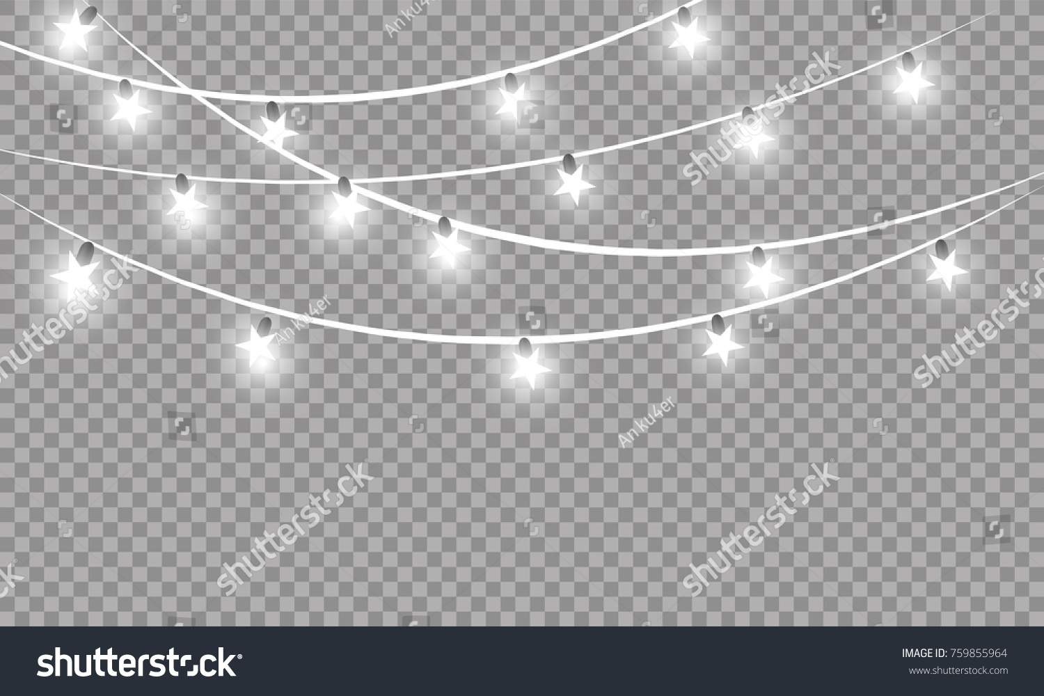 Christmas Lights Isolated On Transparent Background Stock Vector ...