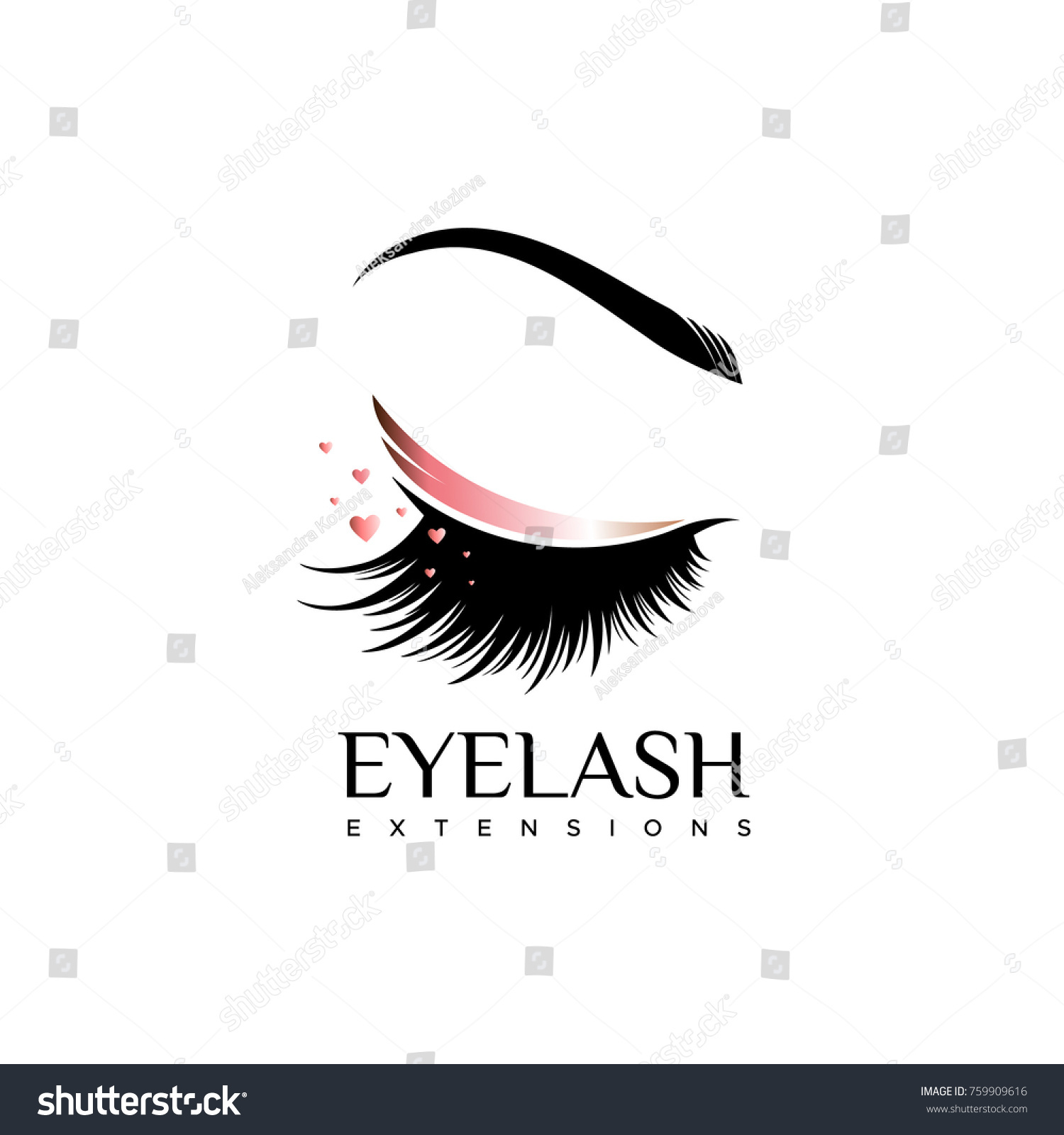 Eyelash Extension Logo Makeup Pearl Shade Stock Vector (Royalty Free ...