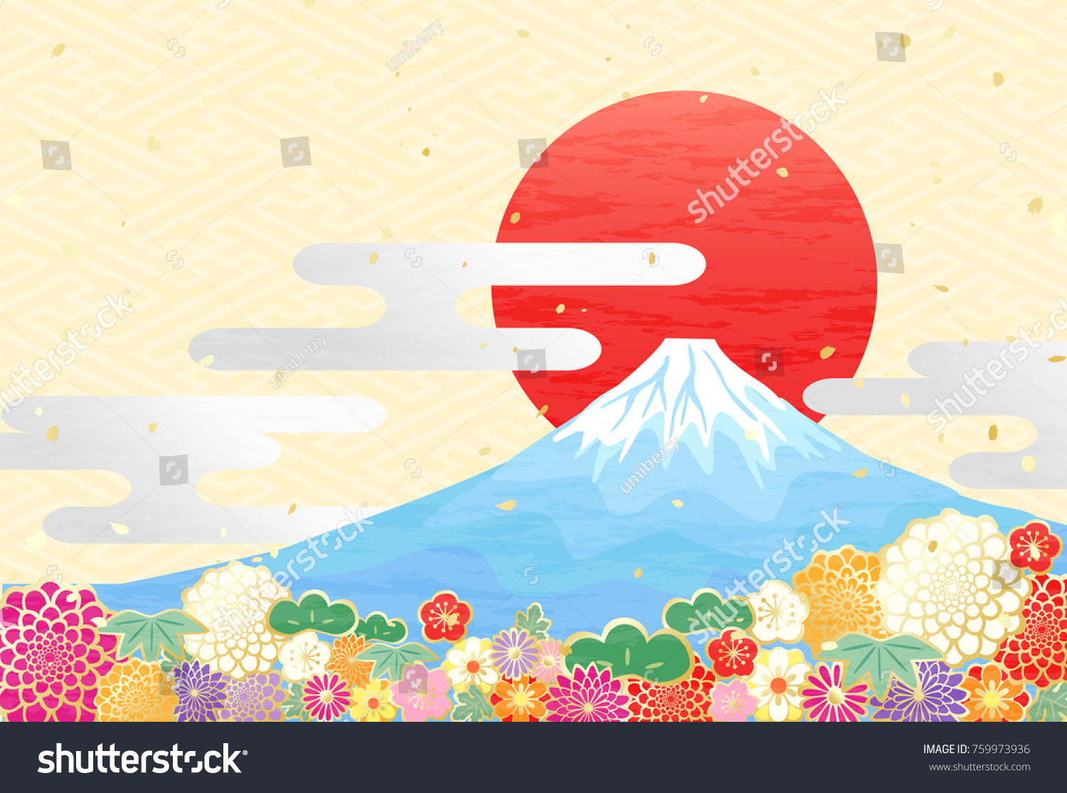 Background Celebrate New Year Japans Beautiful Stock Vector (Royalty ...