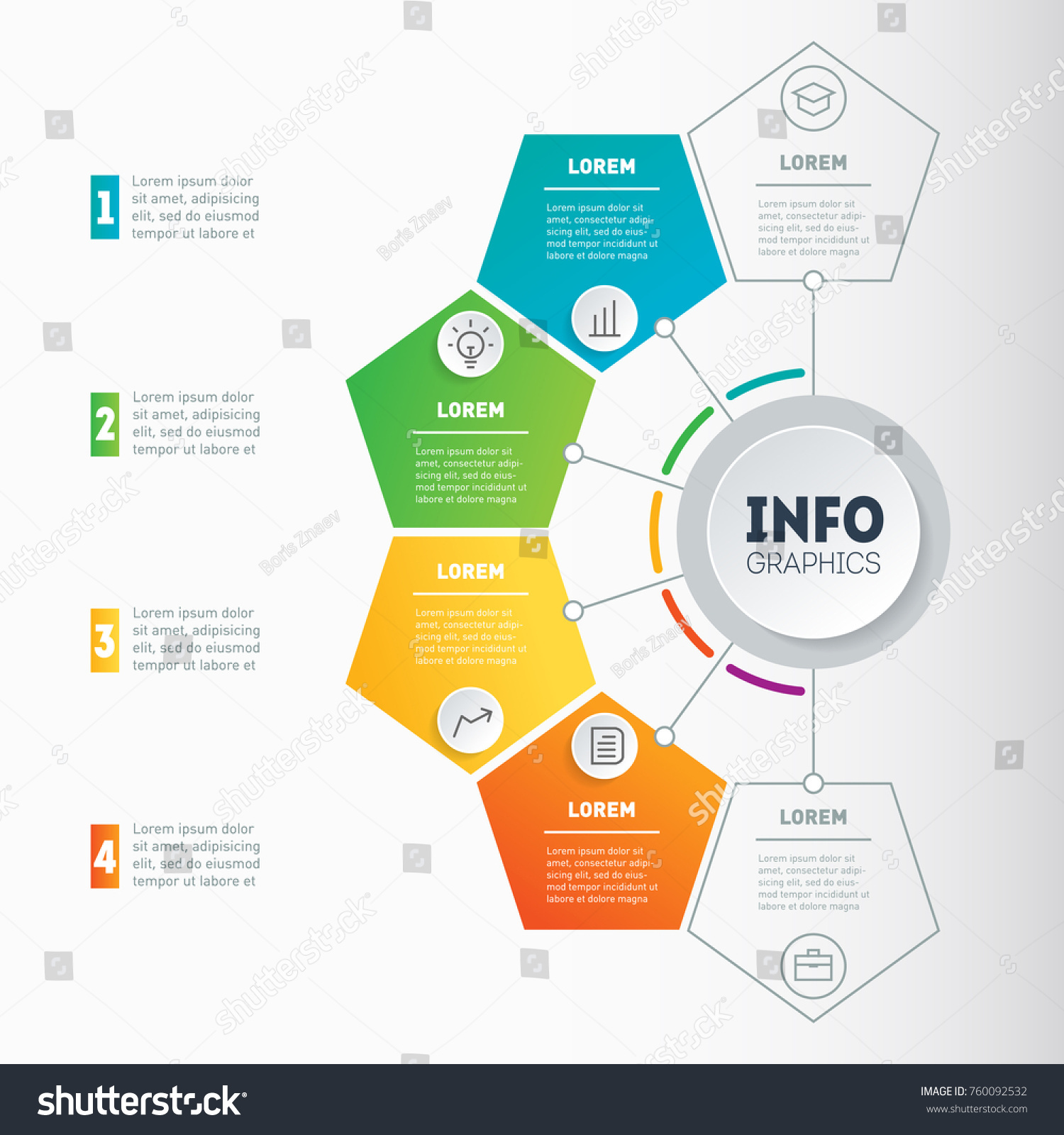 Business Presentation Infographic 4 Options Vector Stock Vector ...