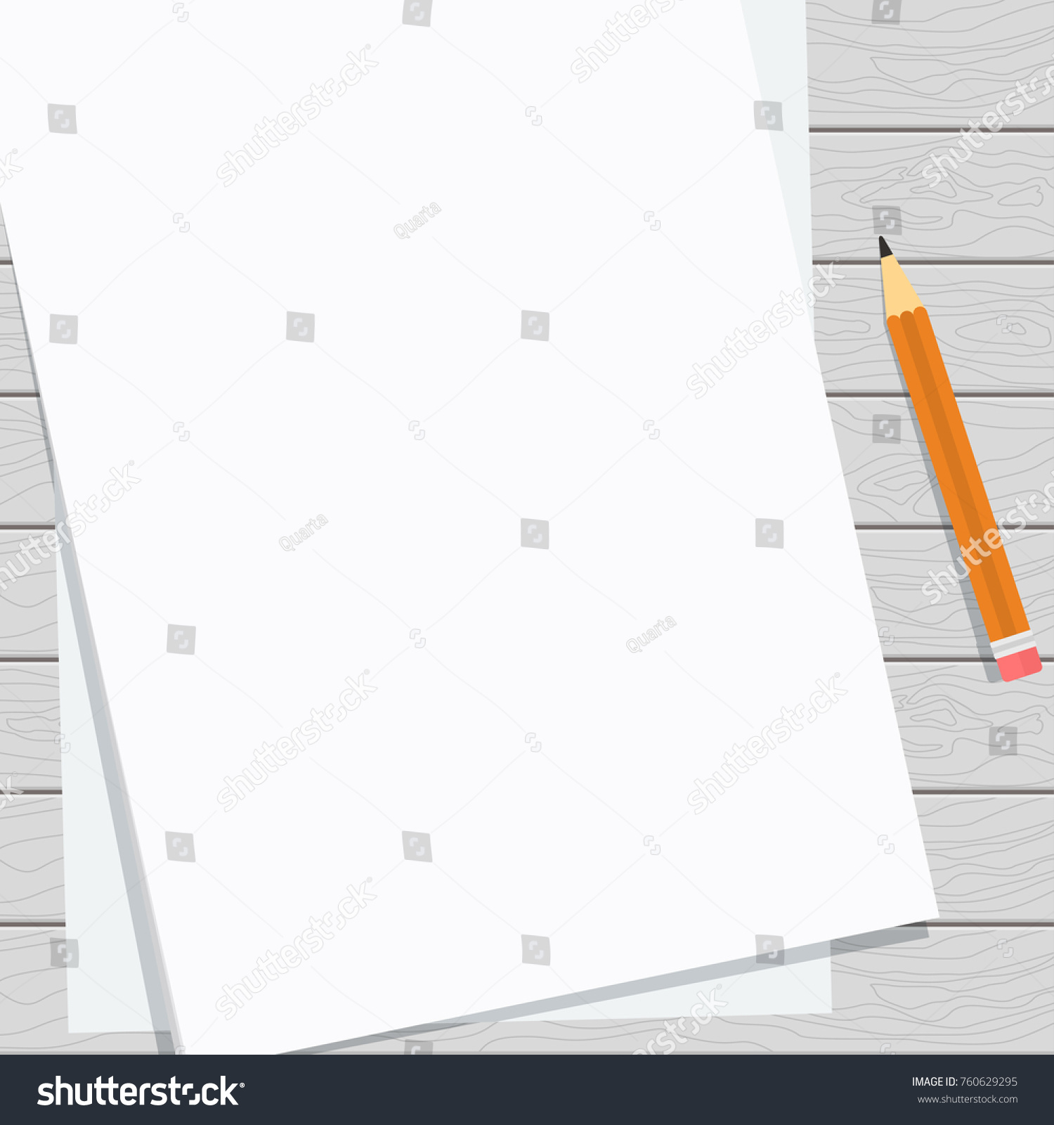 Blank Paper Sheet Mockup Flat Cartoon Stock Illustration 760629295 ...