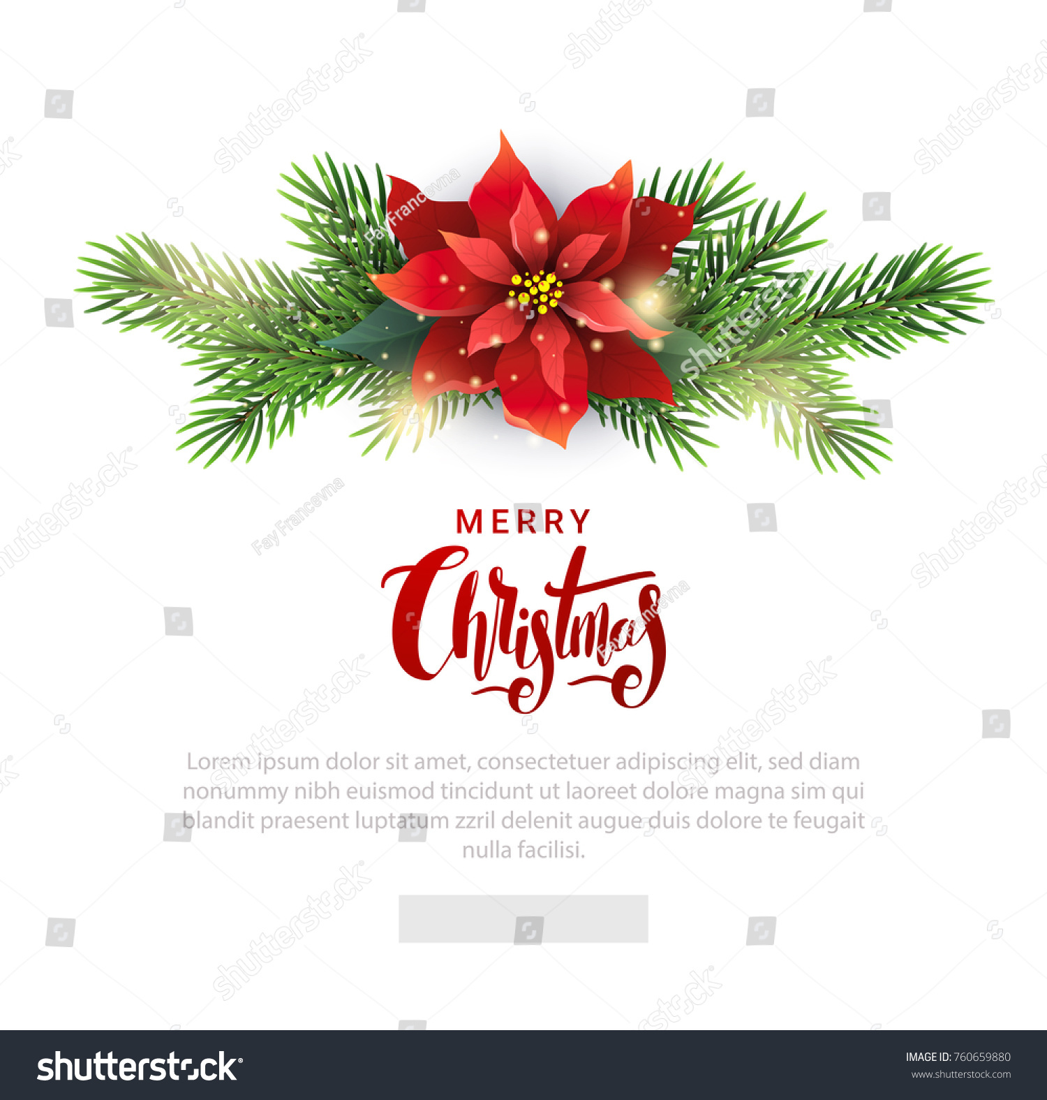 Christmas Template Emailing List Poinsettia Flower Stock Vector Christmas Template Emailing List Poinsettia Flower Stock Vector