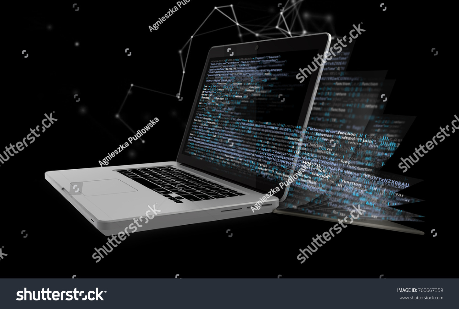 Code Programming Visualization 3d Illustration Stock Illustration ...