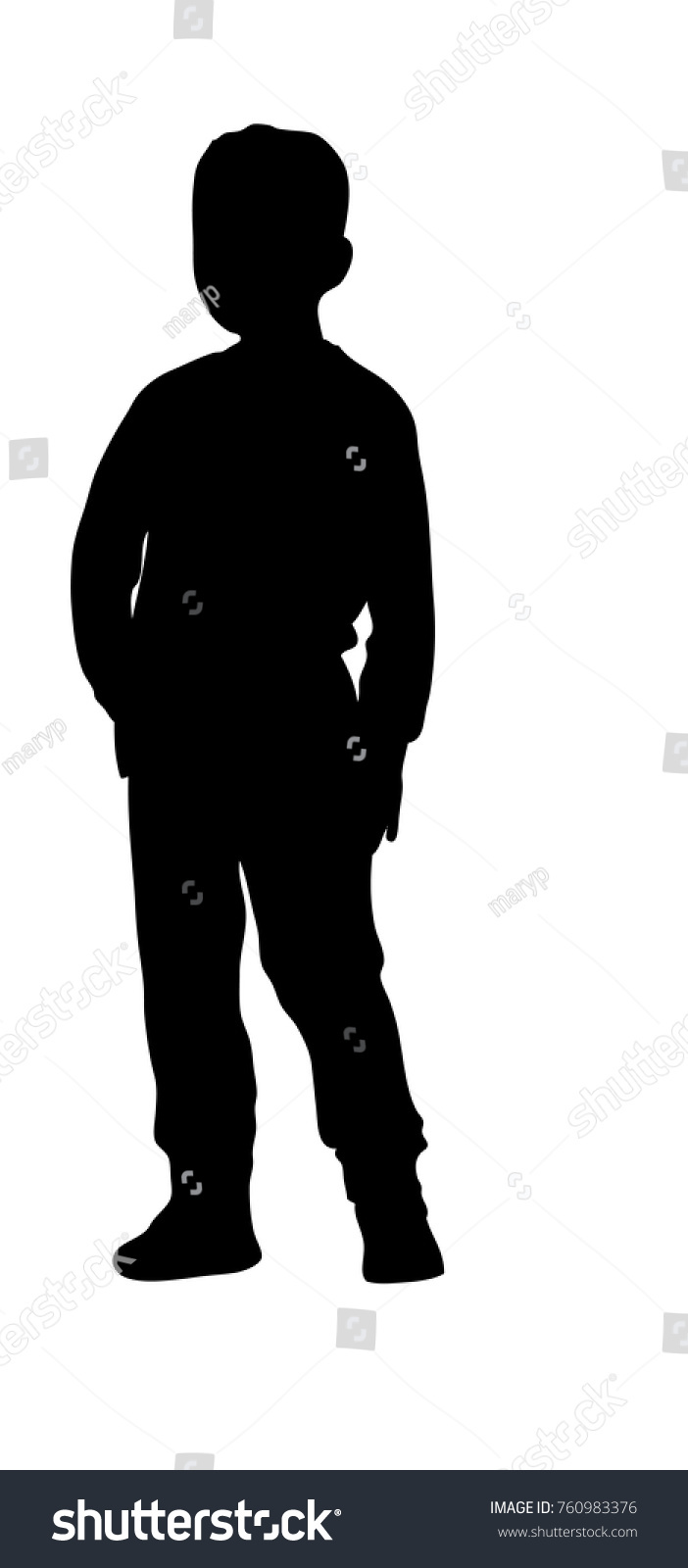 Silhouette Young Boy Stock Vector (Royalty Free) 760983376 | Shutterstock