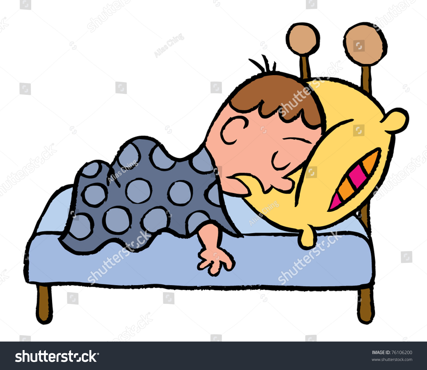 Boy Oversleep Stock Vector (Royalty Free) 76106200 | Shutterstock