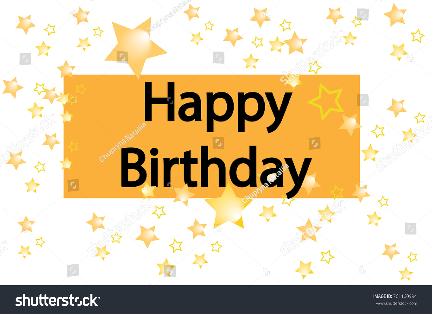 Vector Happy Birthday Gold Stars On Stock Vector (Royalty Free ...