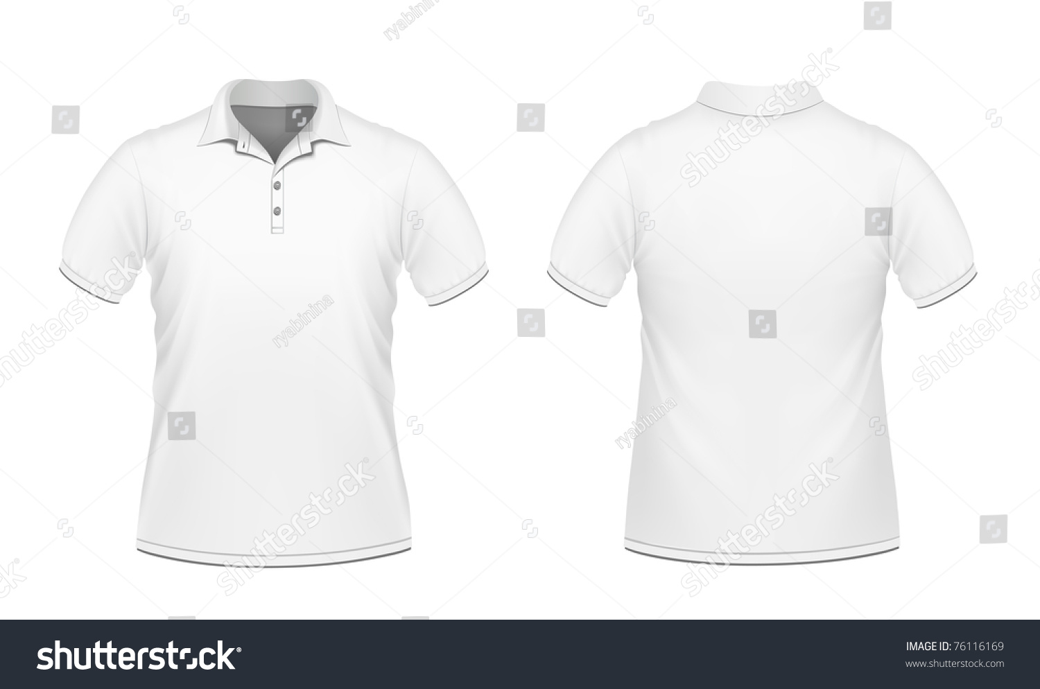 Vector Illustration White Mens Polo Stock Vector (Royalty Free ...