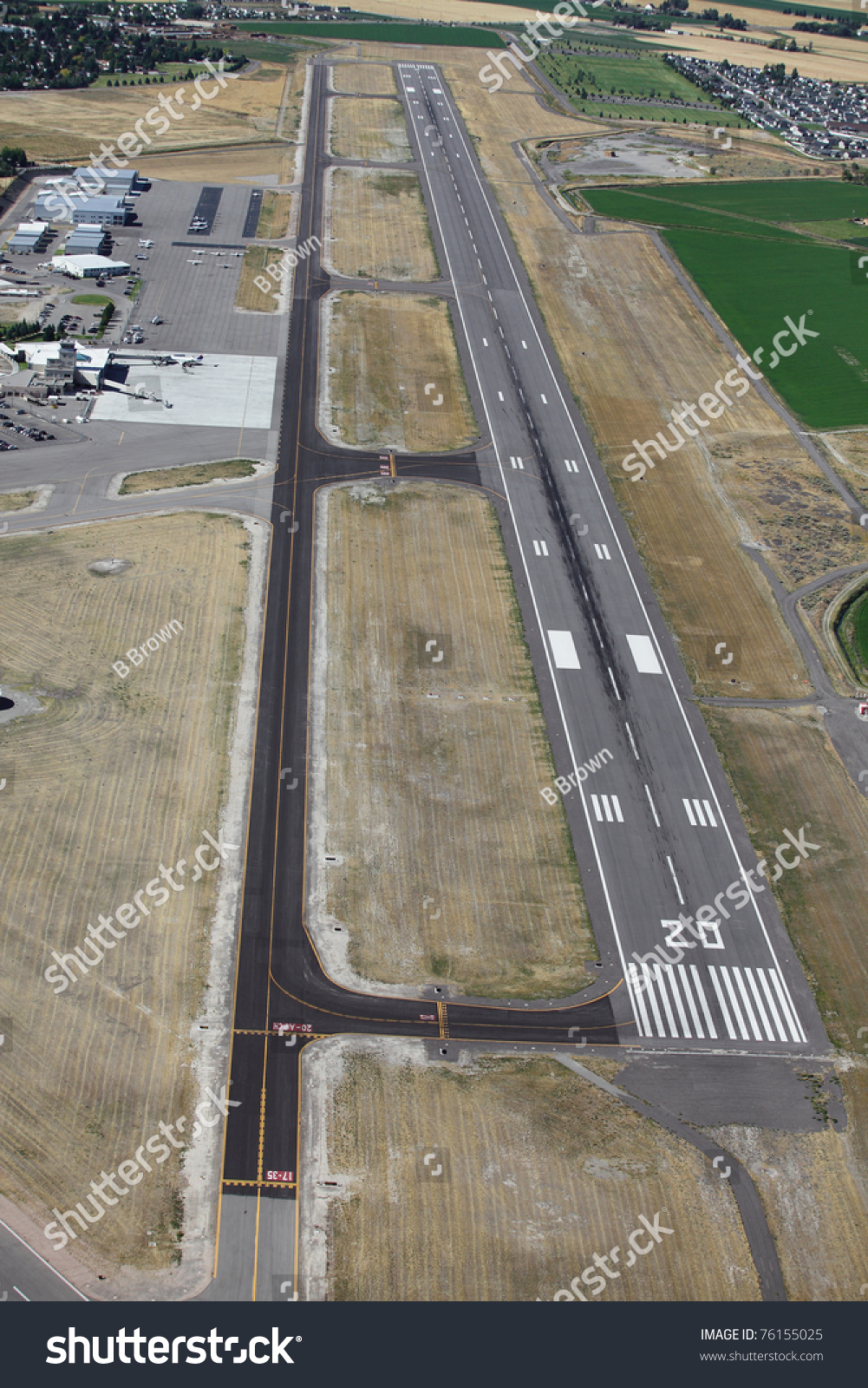 Aerial View Airport Runway Stock Photo 76155025 | Shutterstock