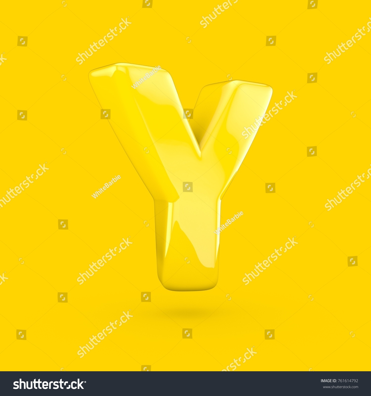 Yellow Letter Y Uppercase 3d Render Stock Illustration 761614792 ...