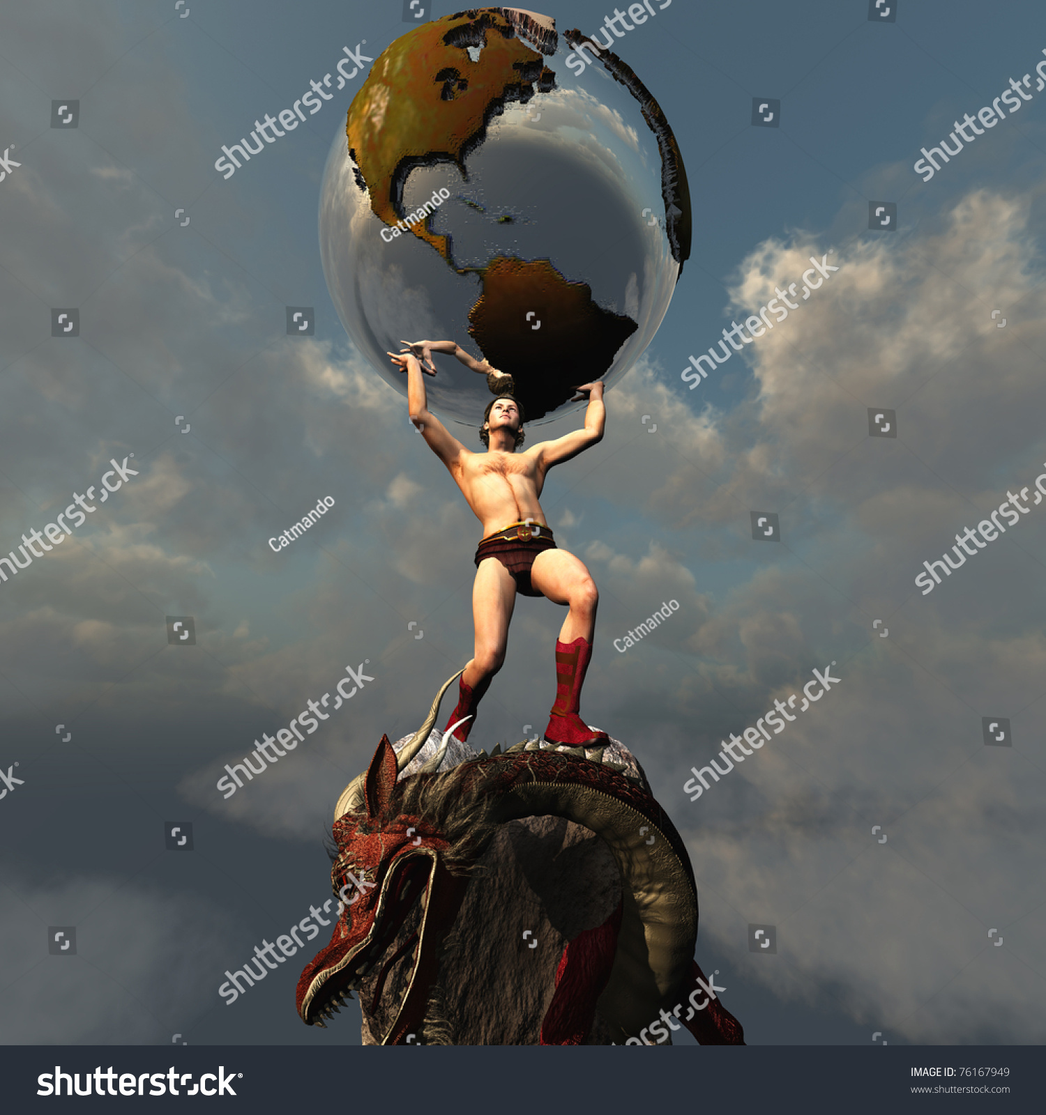 Atlas Greek God Atlas Holds Earth Shutterstock